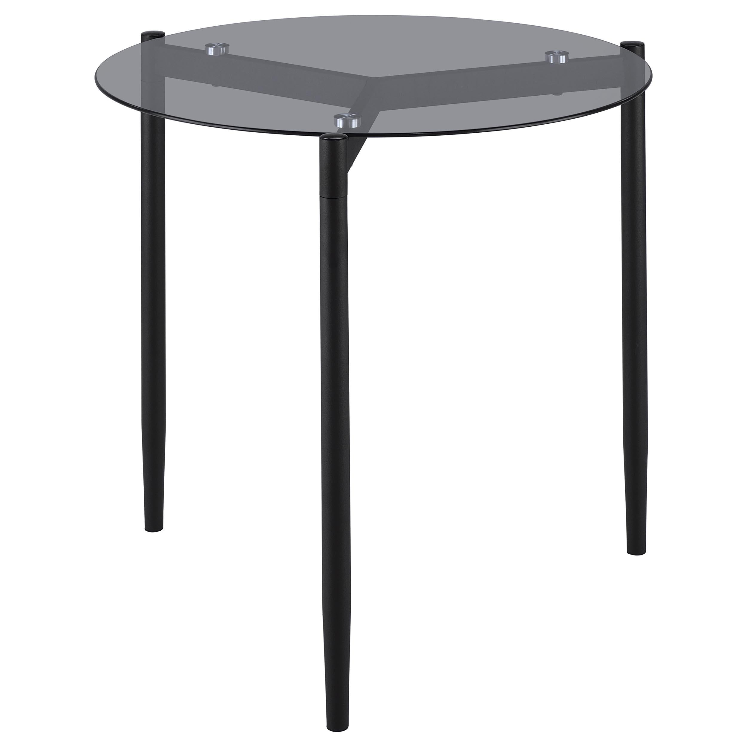 Coaster Furniture Rosalie 710167 Round Smoked Glass Top End Table - Grey - Image 1