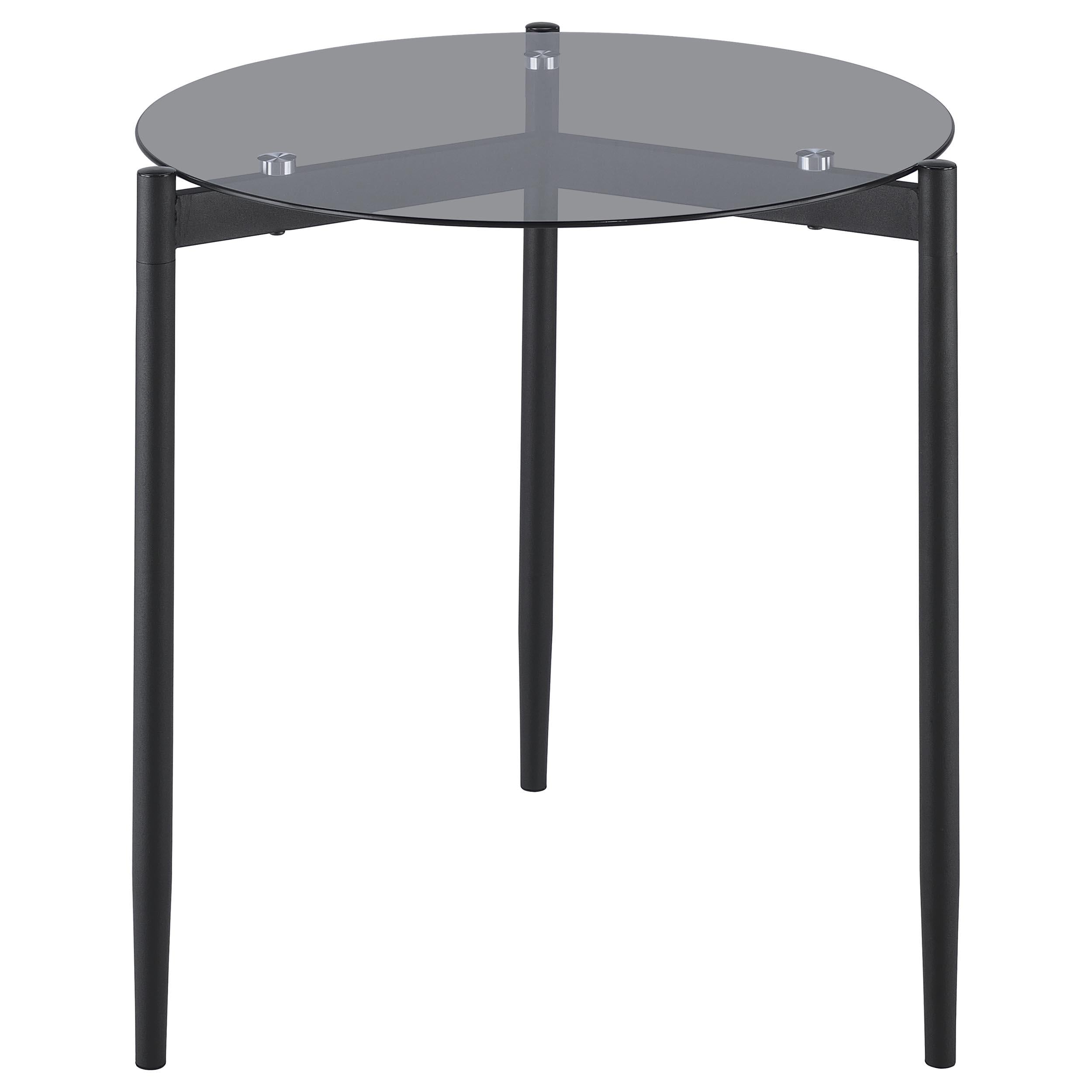 Coaster Furniture Rosalie 710167 Round Smoked Glass Top End Table - Grey - Image 3