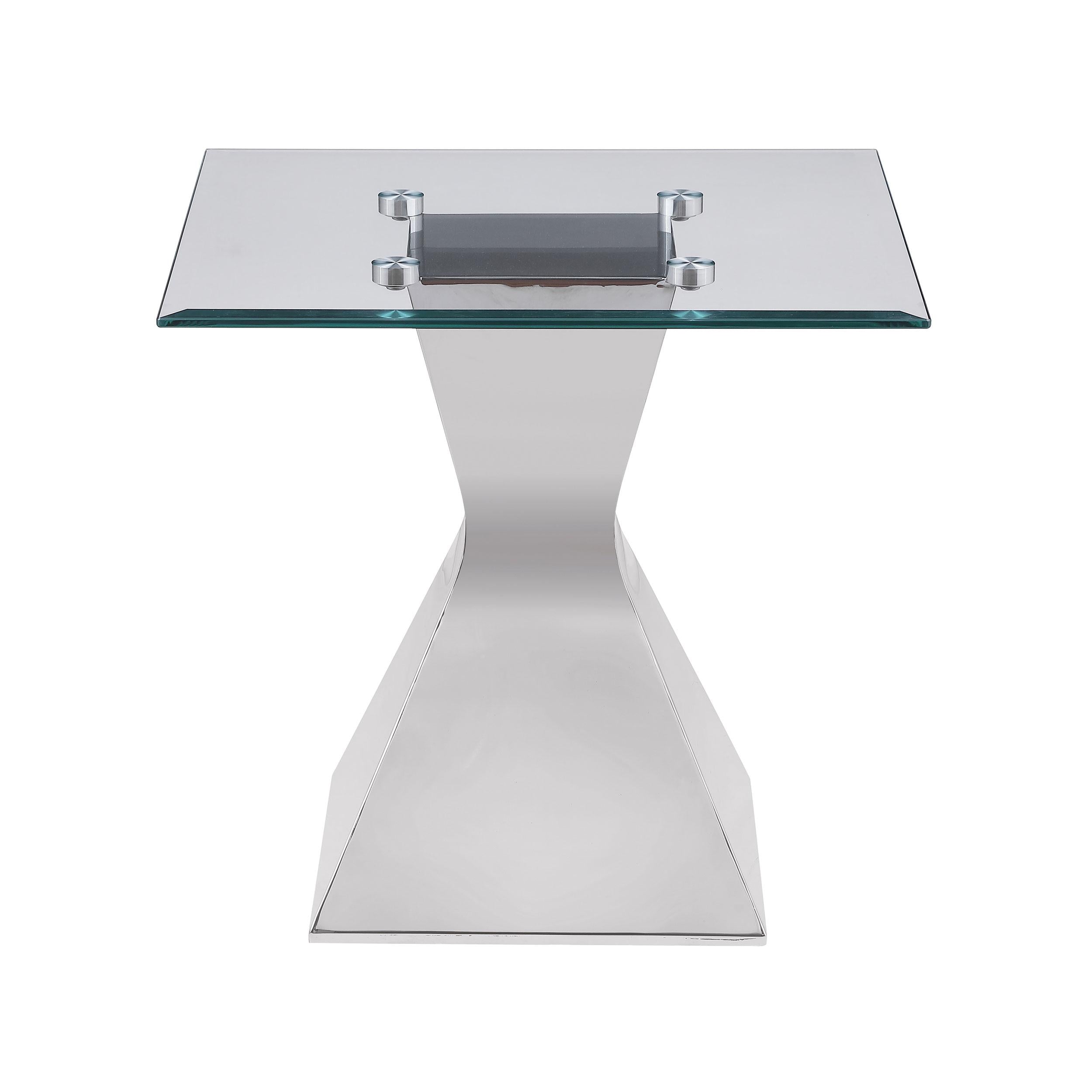 Coaster Furniture Jenny 710207 Glass Top Stainless Steel Side End Table - Chrome - Image 3