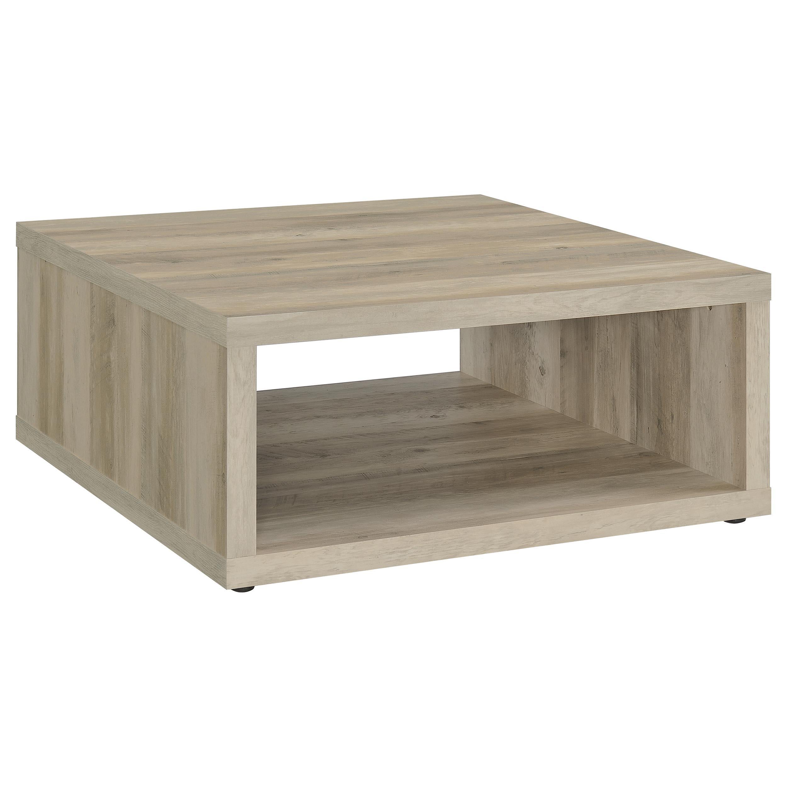 Coaster Furniture Frisco 710518 Square Engineered Wood Coffee Table - Distressed Pine - Image 1