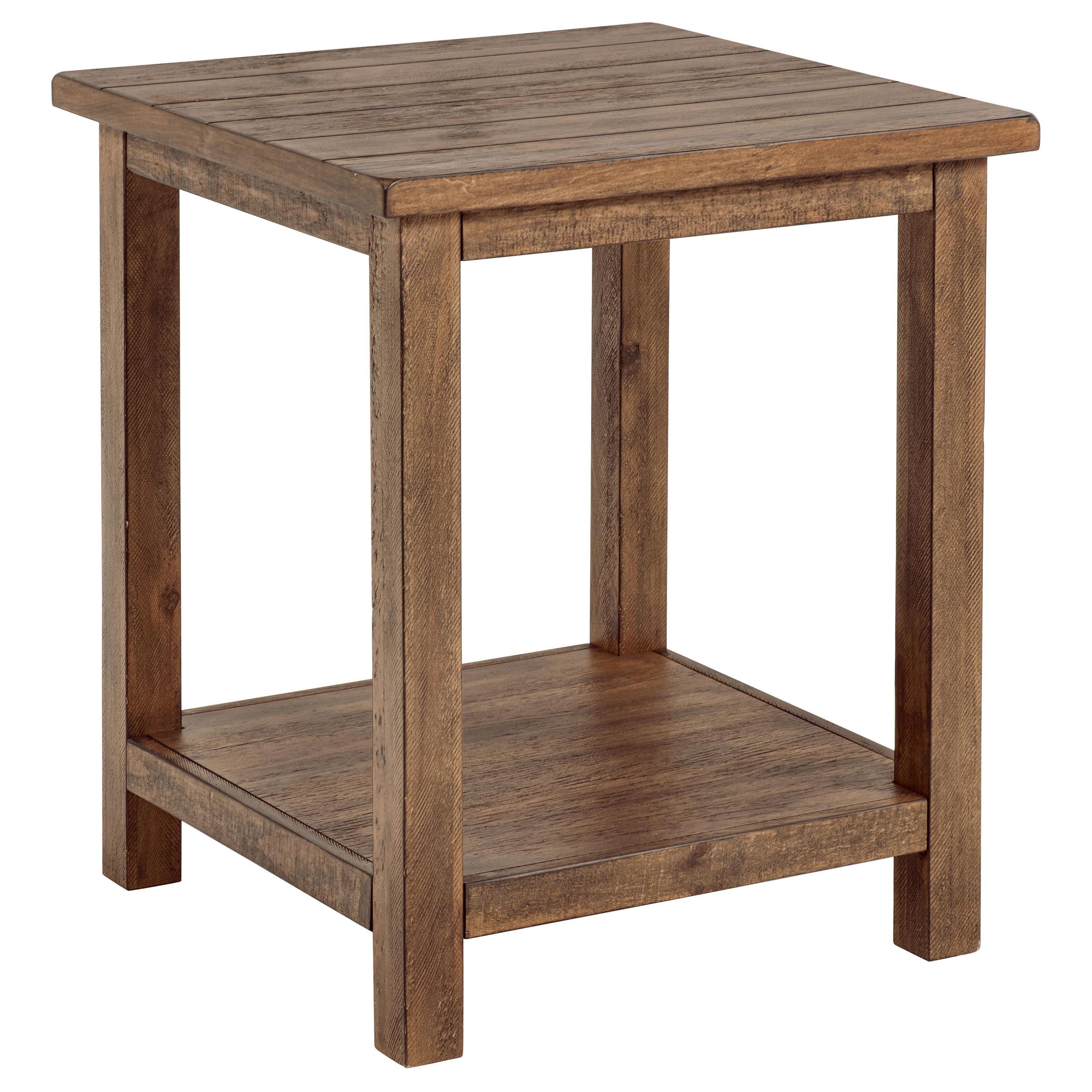Coaster Furniture Payne 710546 Wood End Table with Shelf - Distressed Brown - Image 1