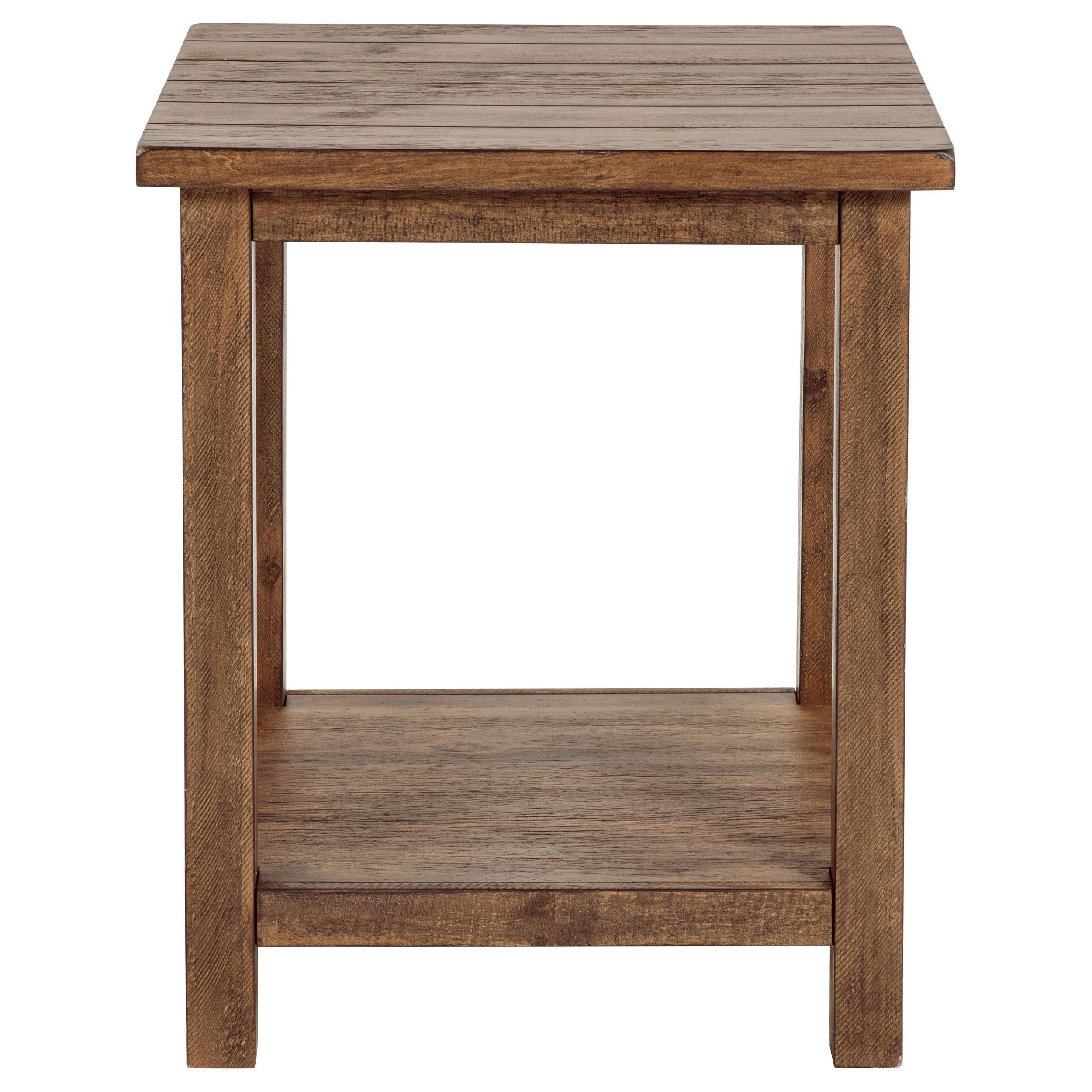 Coaster Furniture Payne 710546 Wood End Table with Shelf - Distressed Brown - Image 2