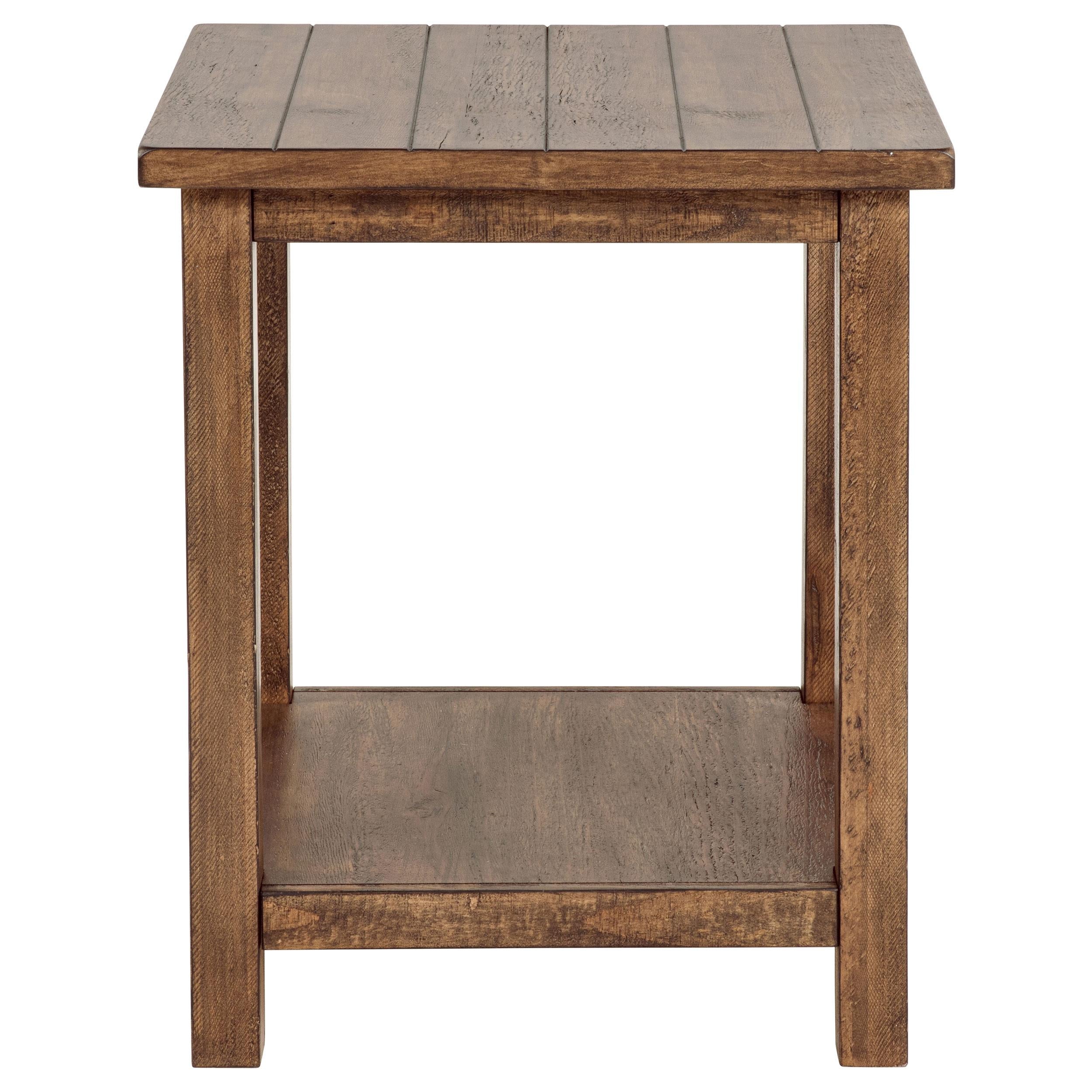Coaster Furniture Payne 710546 Wood End Table with Shelf - Distressed Brown - Image 3