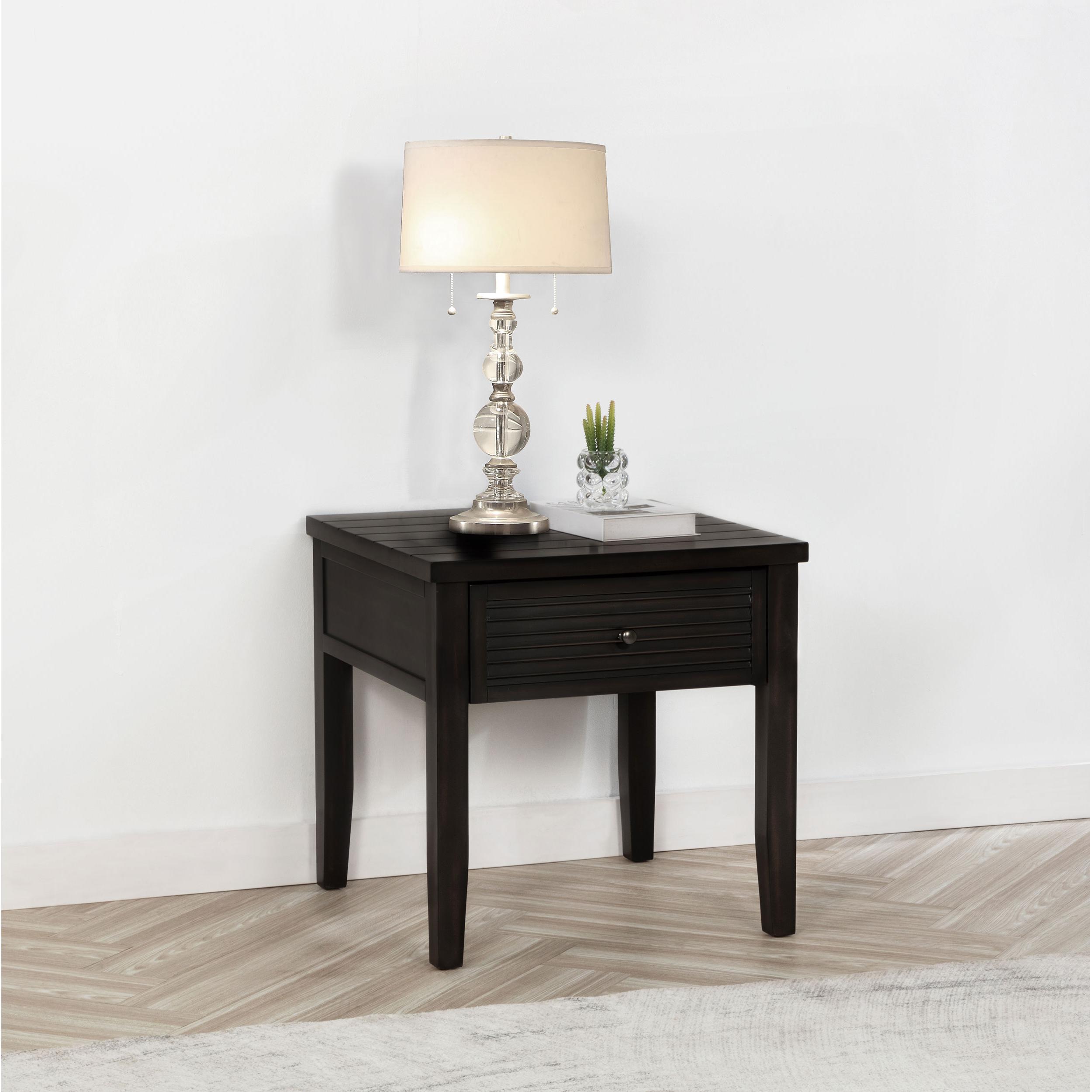 Coaster Furniture Concord 710577 1-Drawer Square End Table - Distressed Java - Image 2