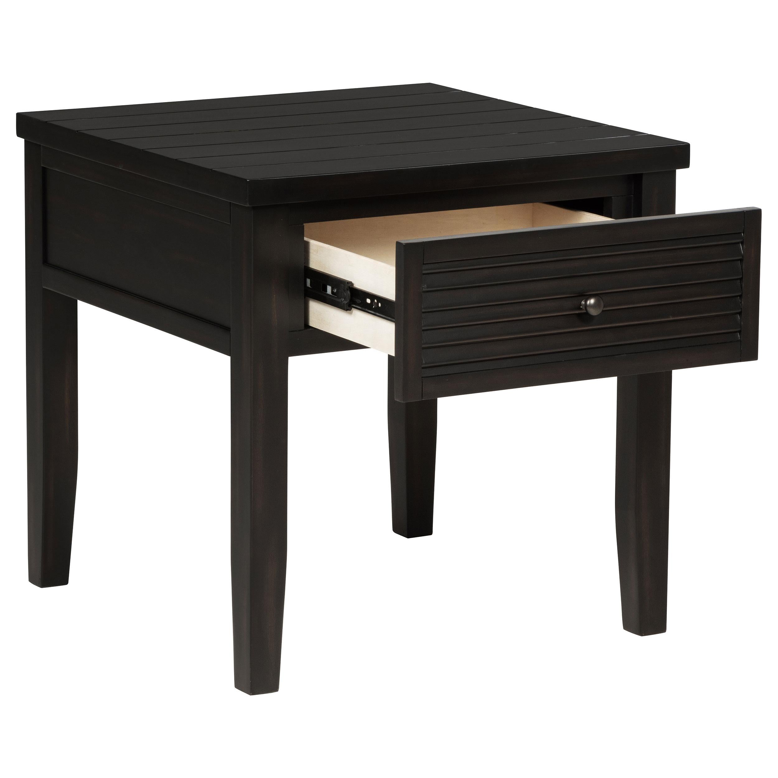 Coaster Furniture Concord 710577 1-Drawer Square End Table - Distressed Java - Image 3