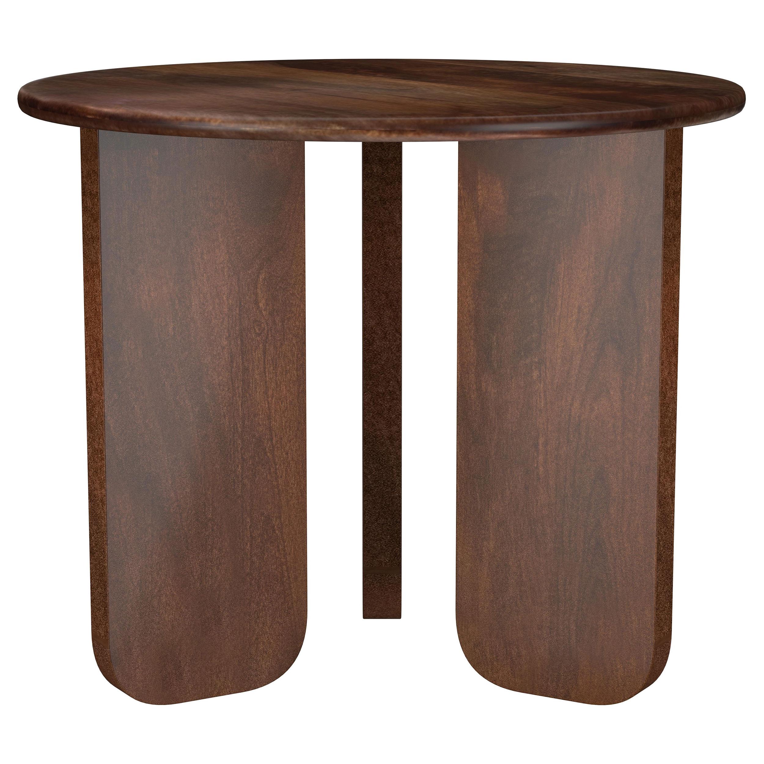 Coaster Furniture Dale 721997 Round Solid Mango Wood Side End Table - Brown - Image 1
