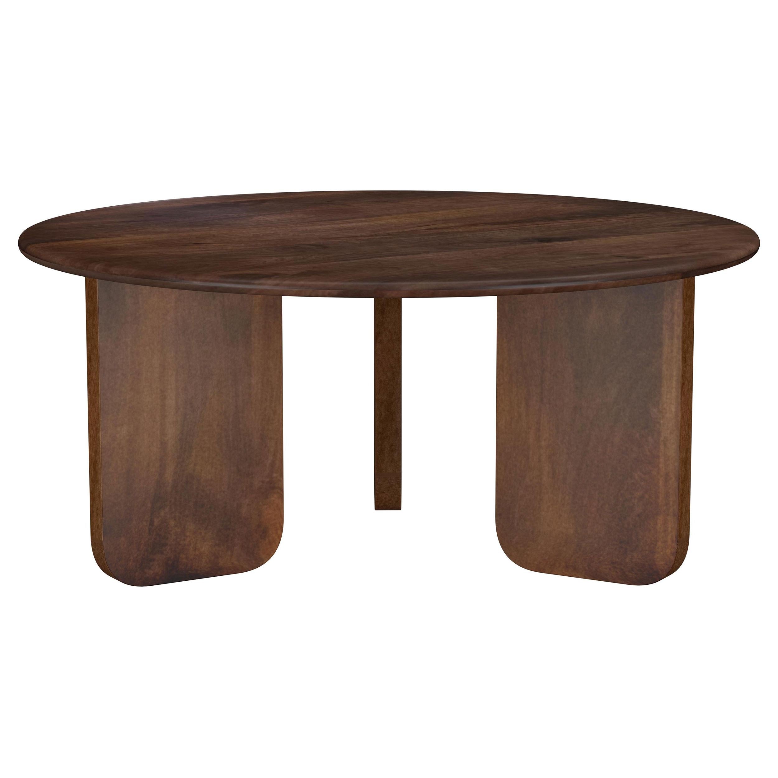 Coaster Furniture Dale 721998 Round Solid Mango Wood Coffee Table - Brown - Image 1