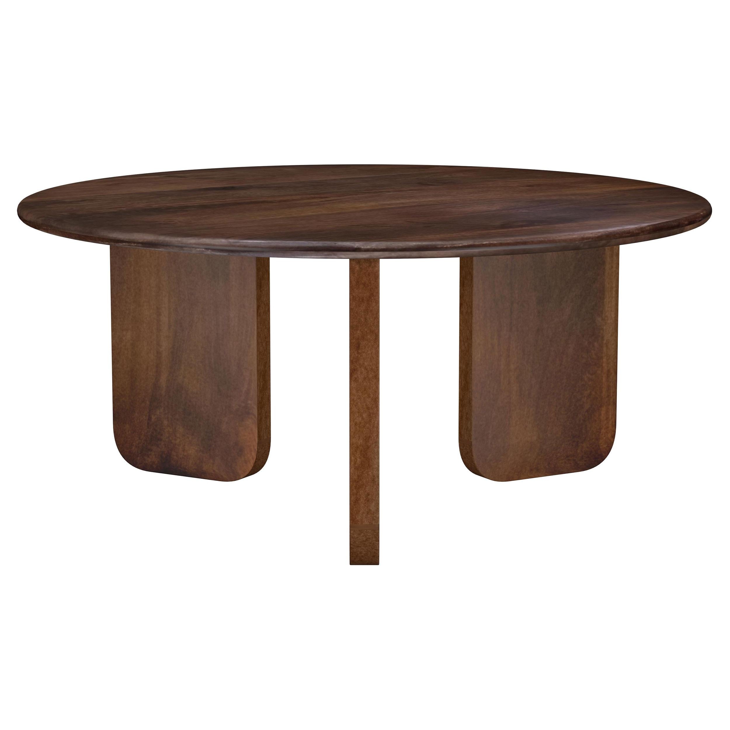 Coaster Furniture Dale 721998 Round Solid Mango Wood Coffee Table - Brown - Image 3