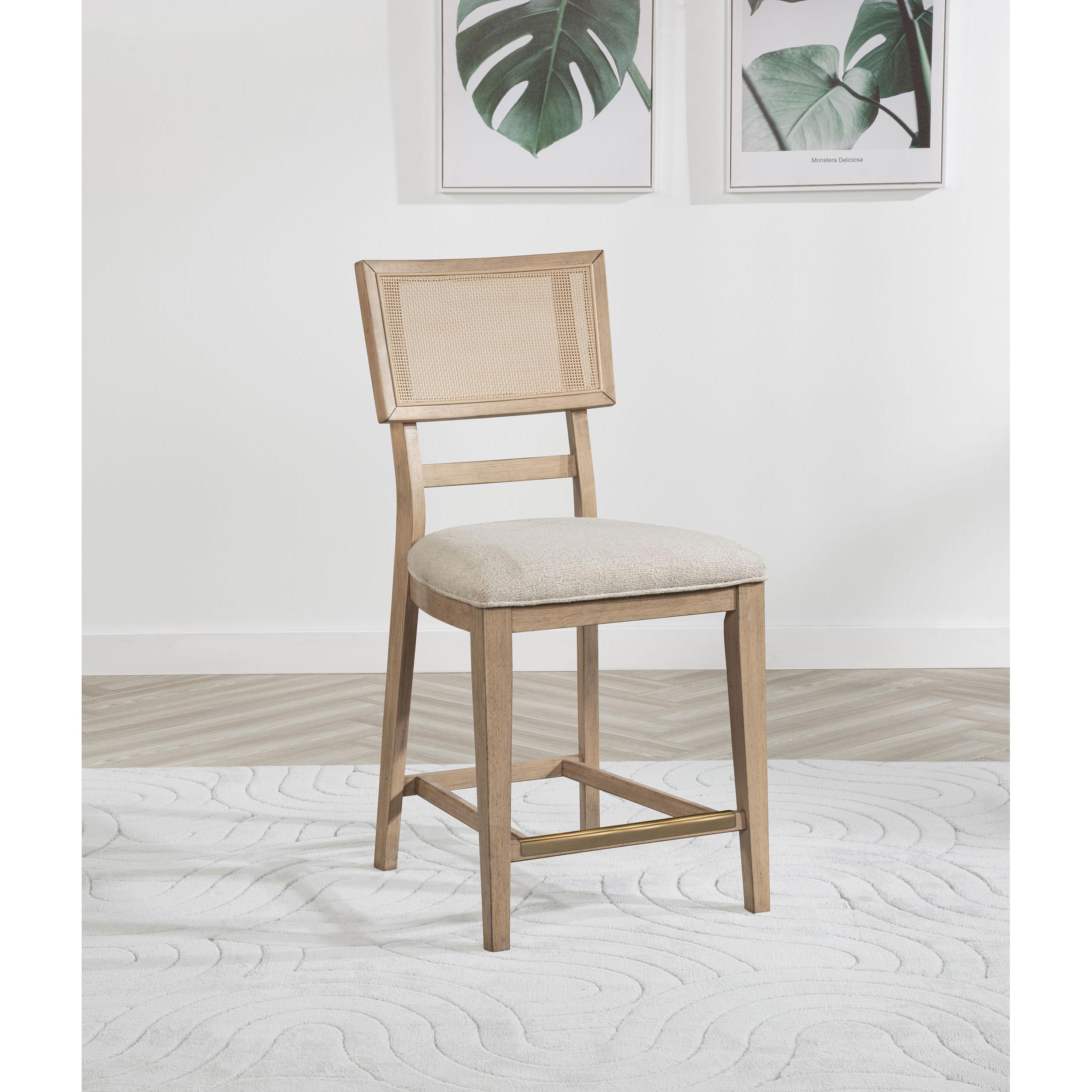 Coaster Furniture Kailani 109389 Rattan Cane Counter Side Chair - Beige Oak - Image 2