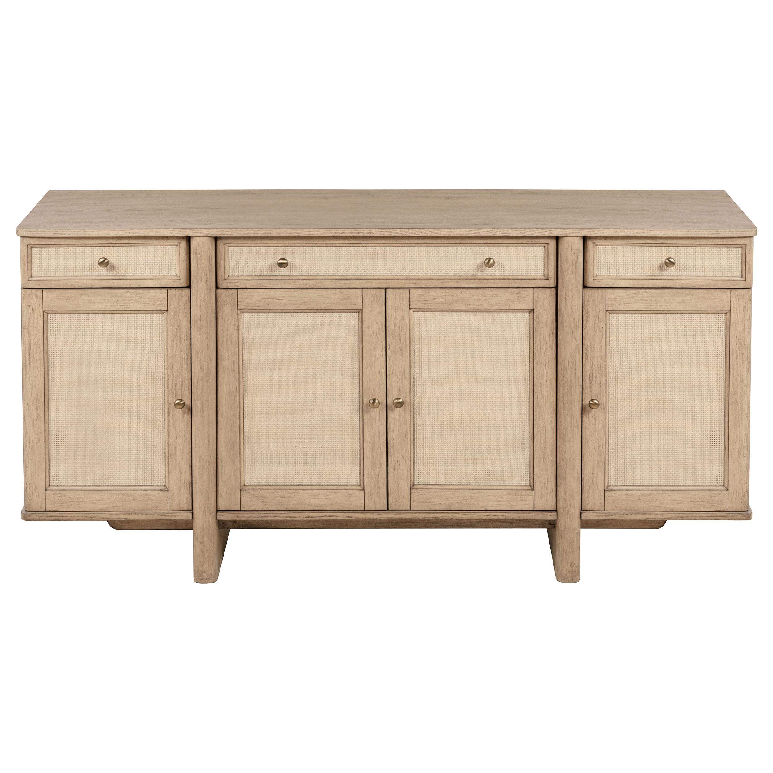 Coaster Furniture Kailani 109385 4-Door Cane Sideboard Buffet Cabinet - Beige Oak - Image 3