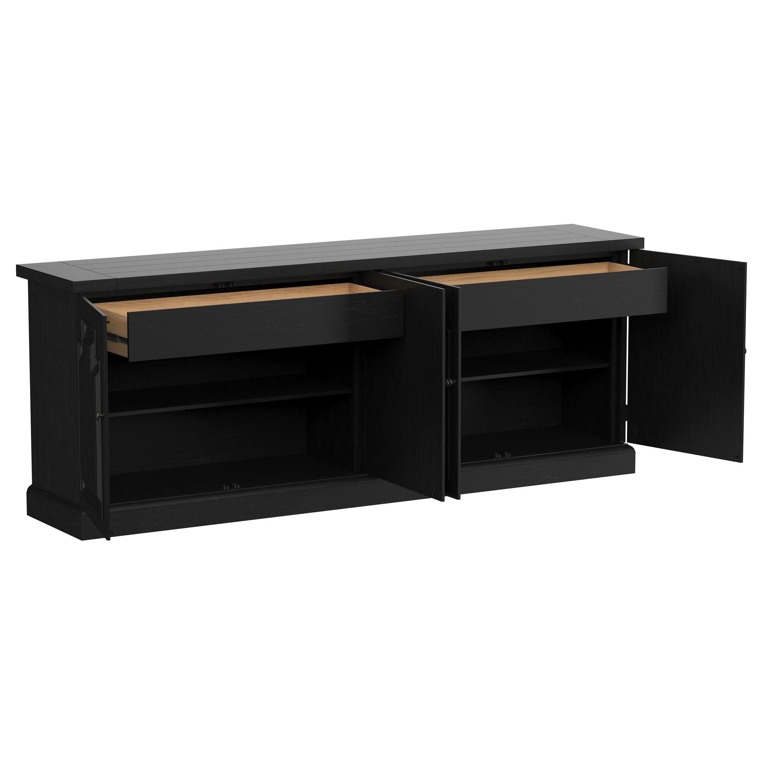 Coaster Furniture Florence 115535 4-door Dining Sideboard Buffet - Distressed Black - Image 2
