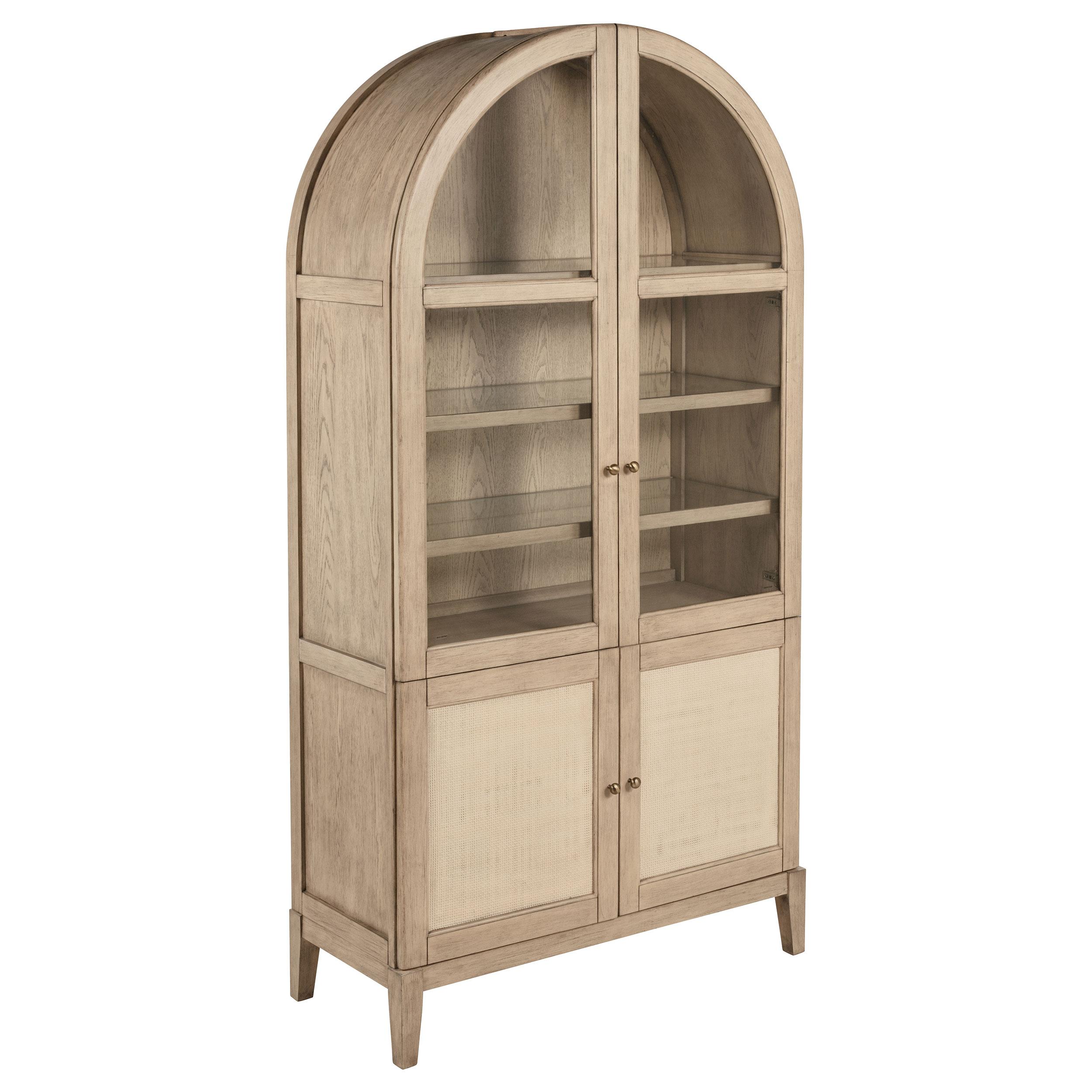Coaster Furniture Kailani 109386 4-Door Cane Dining Vitrine Display Cabinet - Beige Oak - Image 1