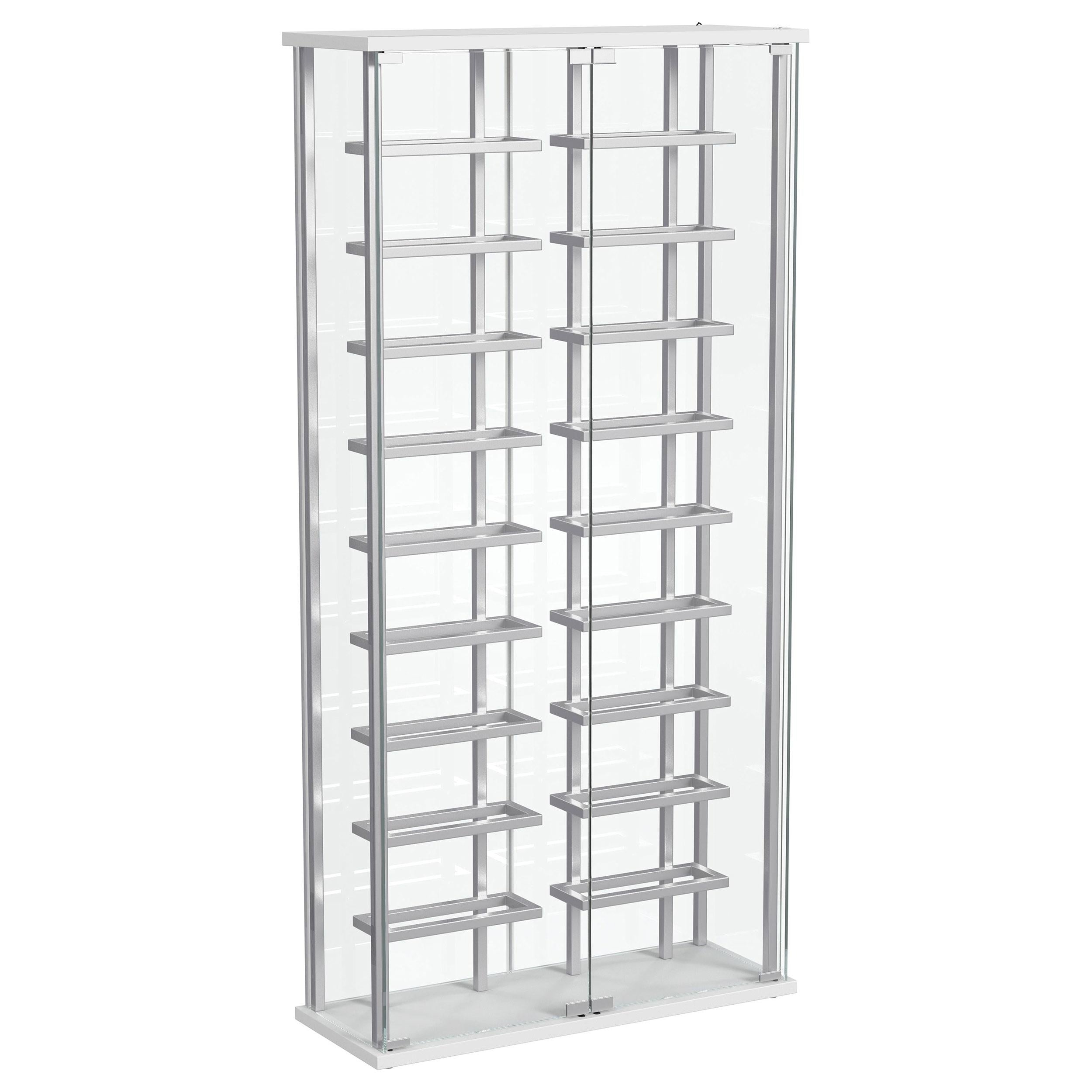Coaster Furniture Montara 182037 Tempered Glass Wine Storage LED Curio Cabinet – Chrome