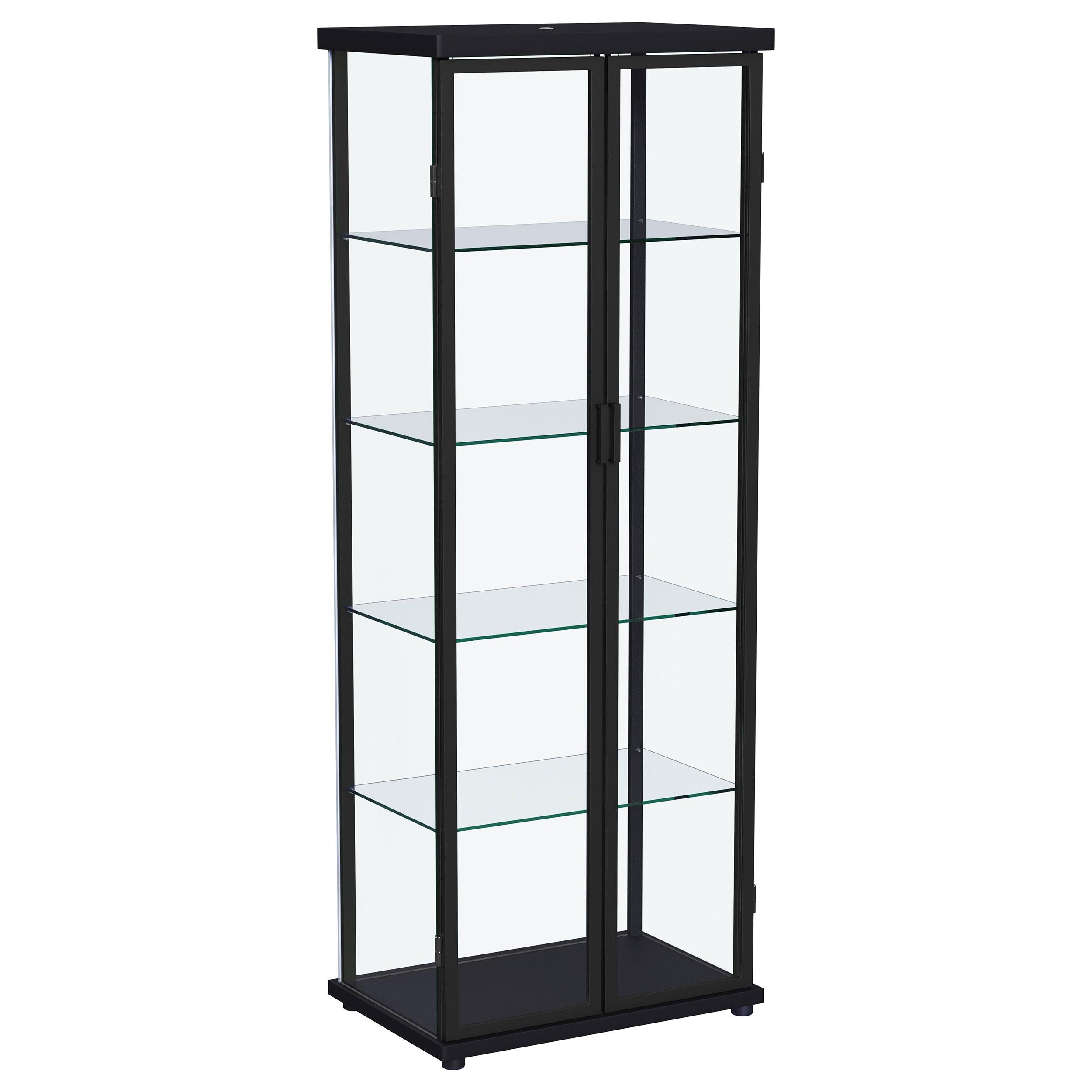 Coaster Furniture Aero 950400 4-shelf Display Curio Cabinet with LED Lighting – Black