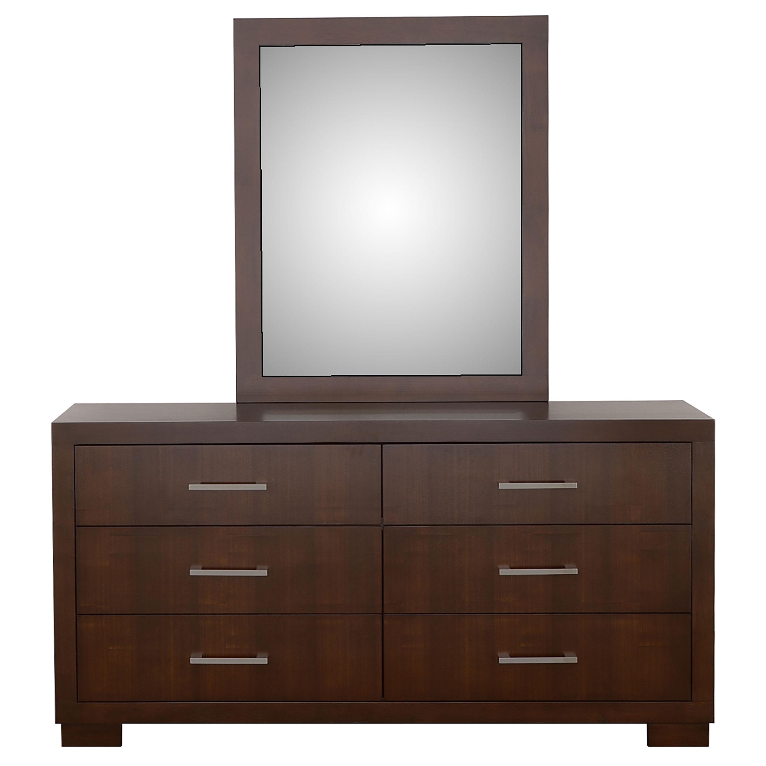 Coaster Furniture Jessica 200713M 6-Drawer Dresser with Mirror - Cappuccino - Image 3