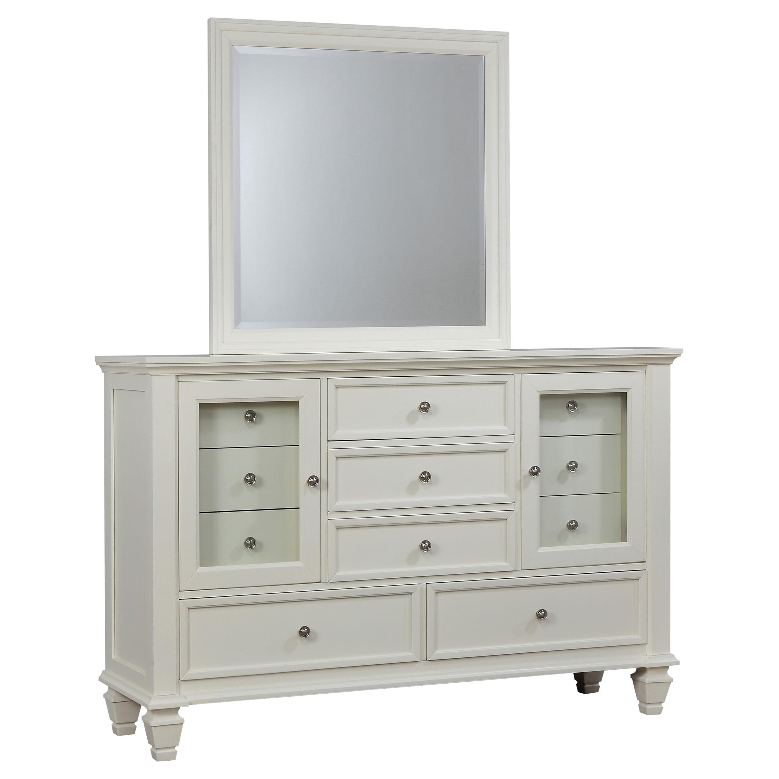 Coaster Furniture Sandy Beach 201303M 11-Drawer Dresser with Mirror - Cream White - Image 1