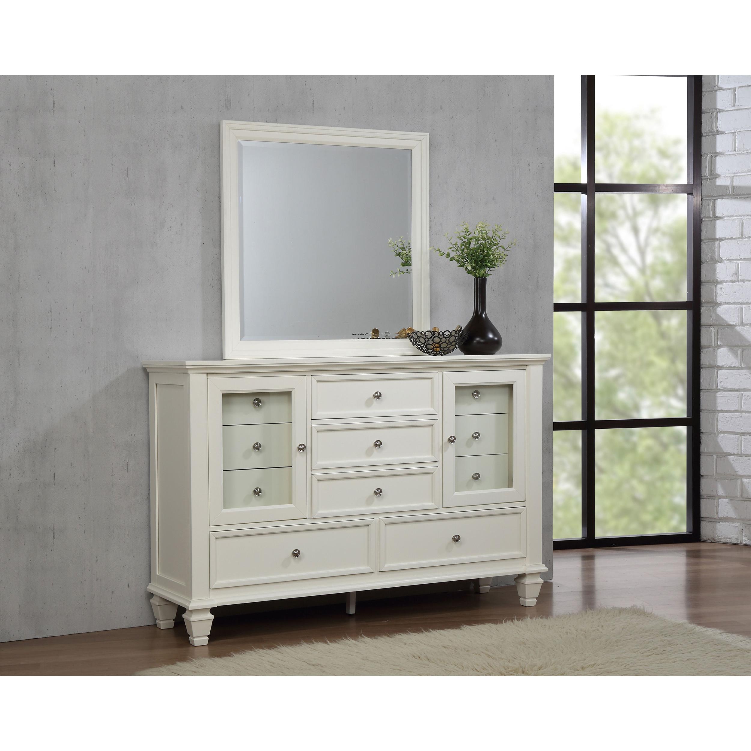 Coaster Furniture Sandy Beach 201303M 11-Drawer Dresser with Mirror - Cream White - Image 2