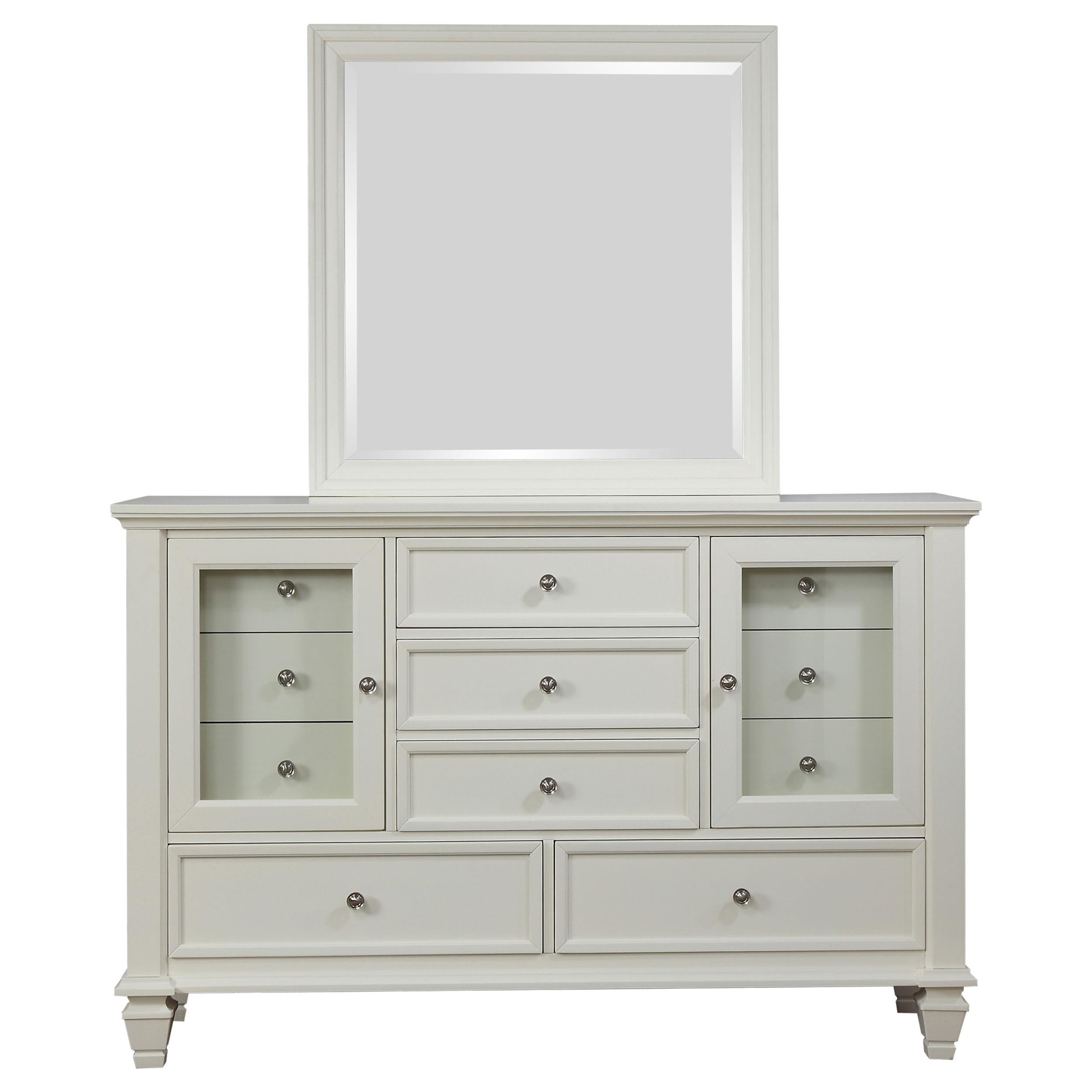Coaster Furniture Sandy Beach 201303M 11-Drawer Dresser with Mirror - Cream White - Image 3