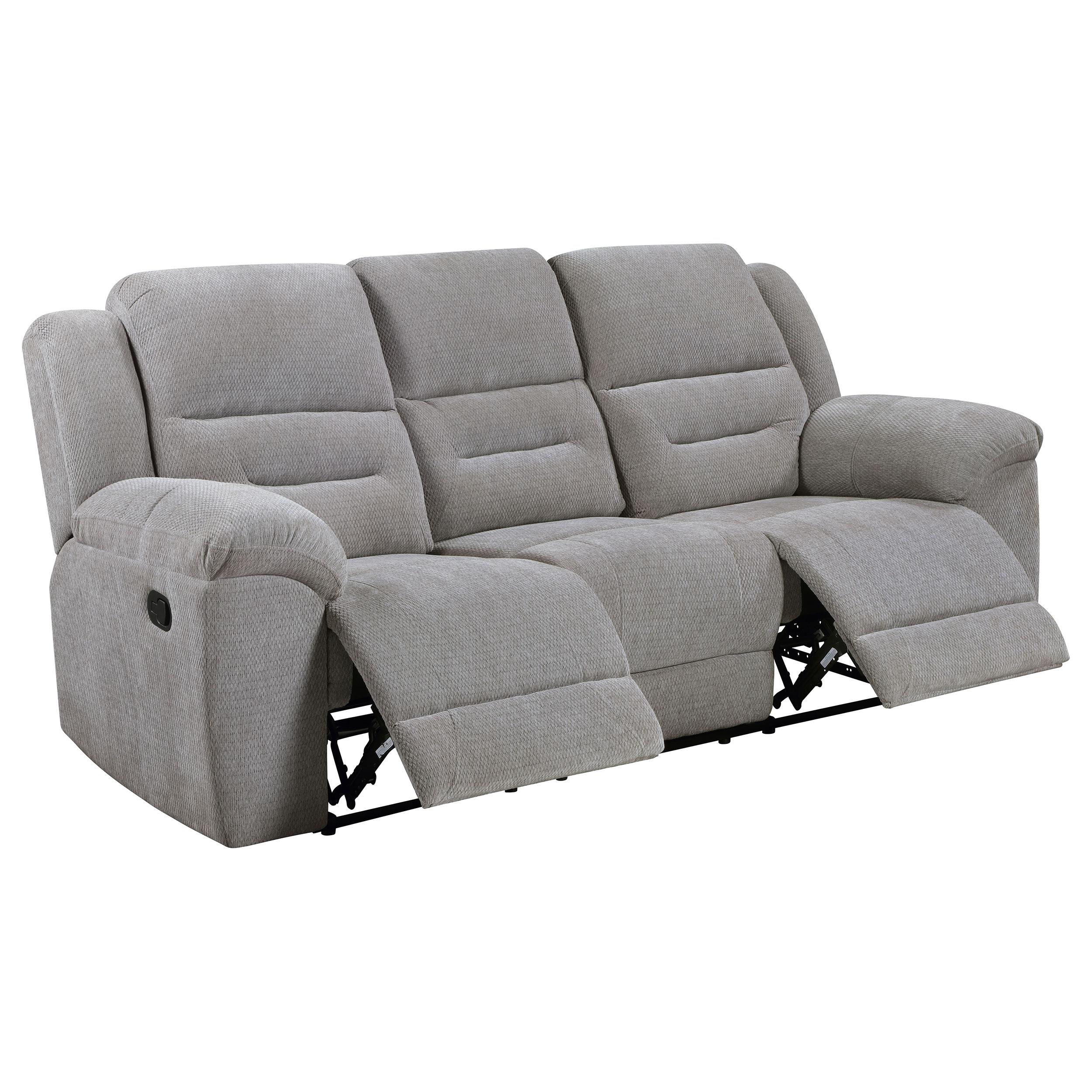 Coaster Furniture Gilson 602551 Chenille Upholstered Reclining Sofa - Grey - Image 1