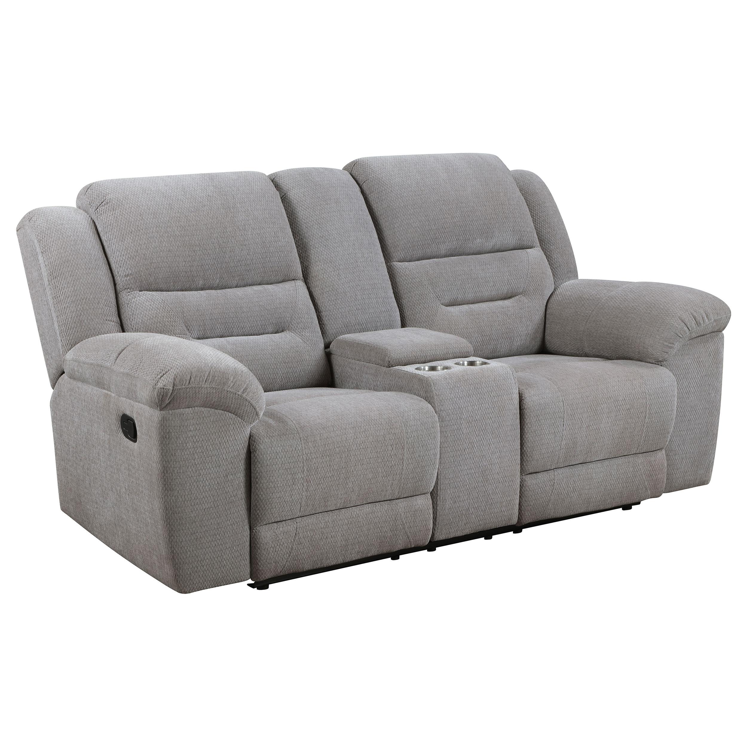 Coaster Furniture Gilson 602552 Chenille Upholstered Reclining Loveseat – Grey