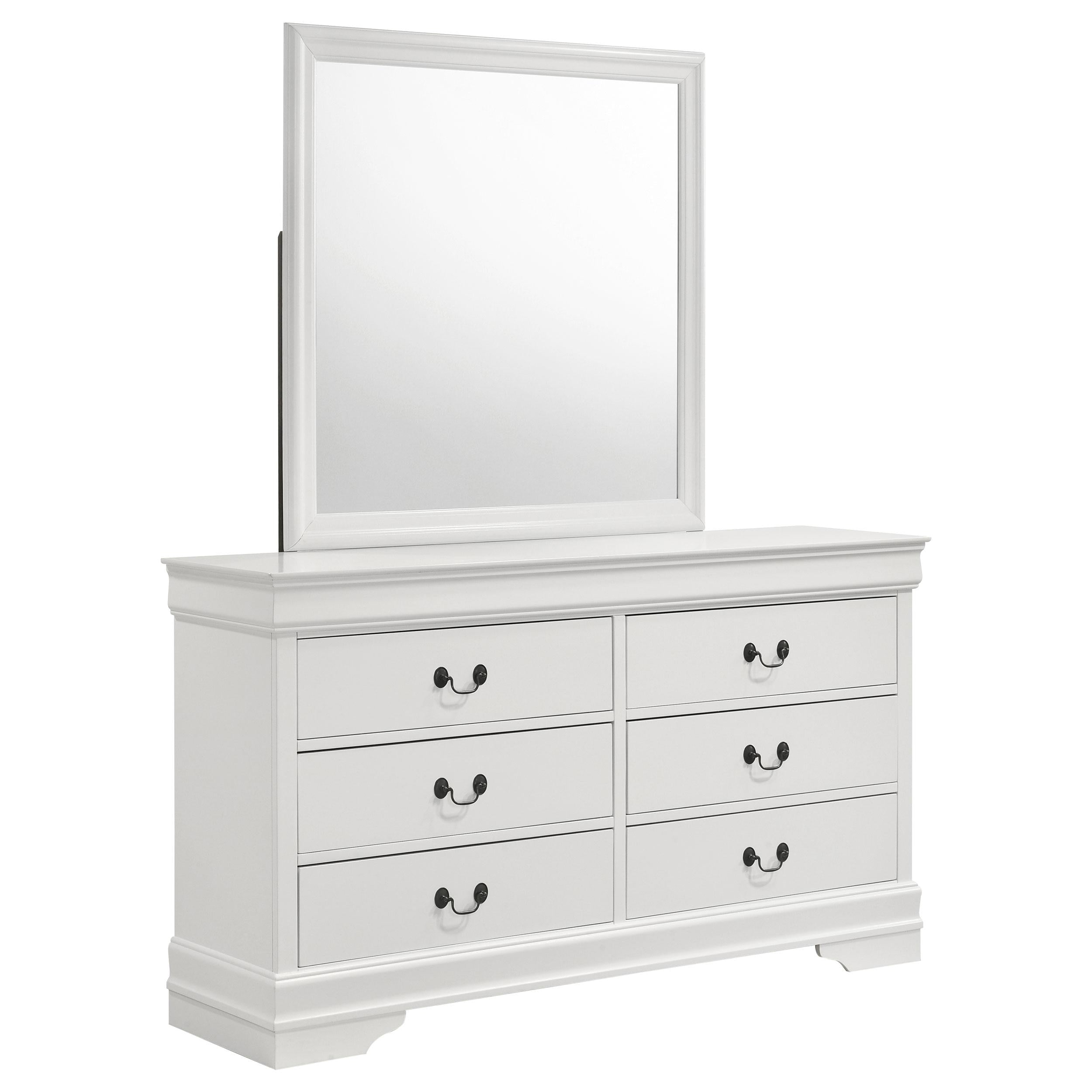 Coaster Furniture Louis Philippe 202443M 6-Drawer Dresser and Mirror - White - Image 1