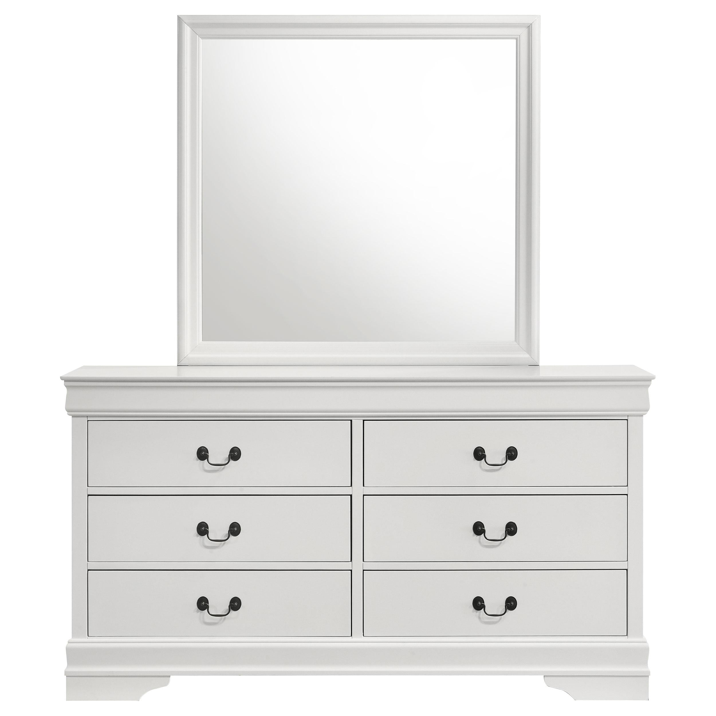 Coaster Furniture Louis Philippe 202443M 6-Drawer Dresser and Mirror - White - Image 3