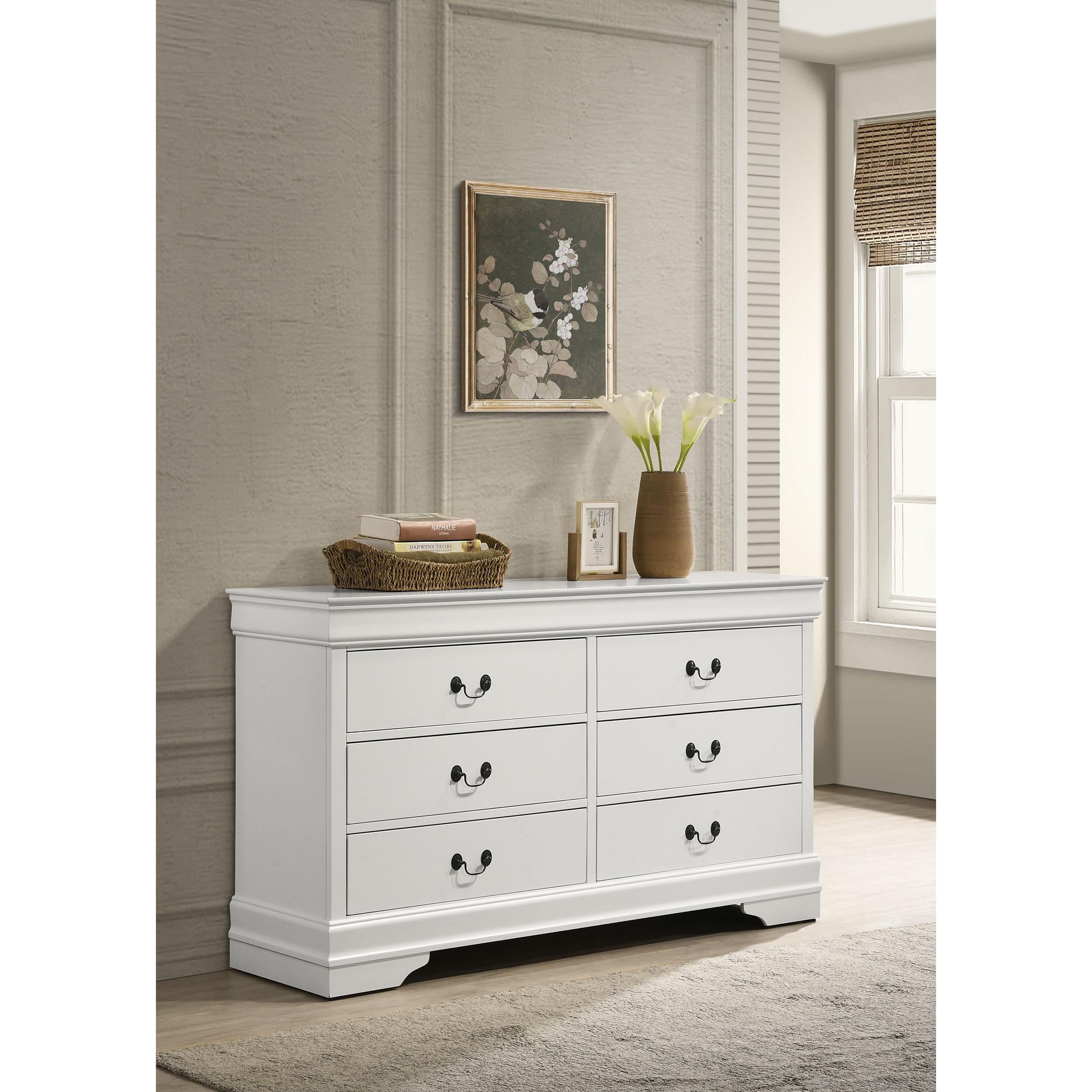 Coaster Furniture Louis Philippe 202443 6-Drawer Dresser - White - Image 2