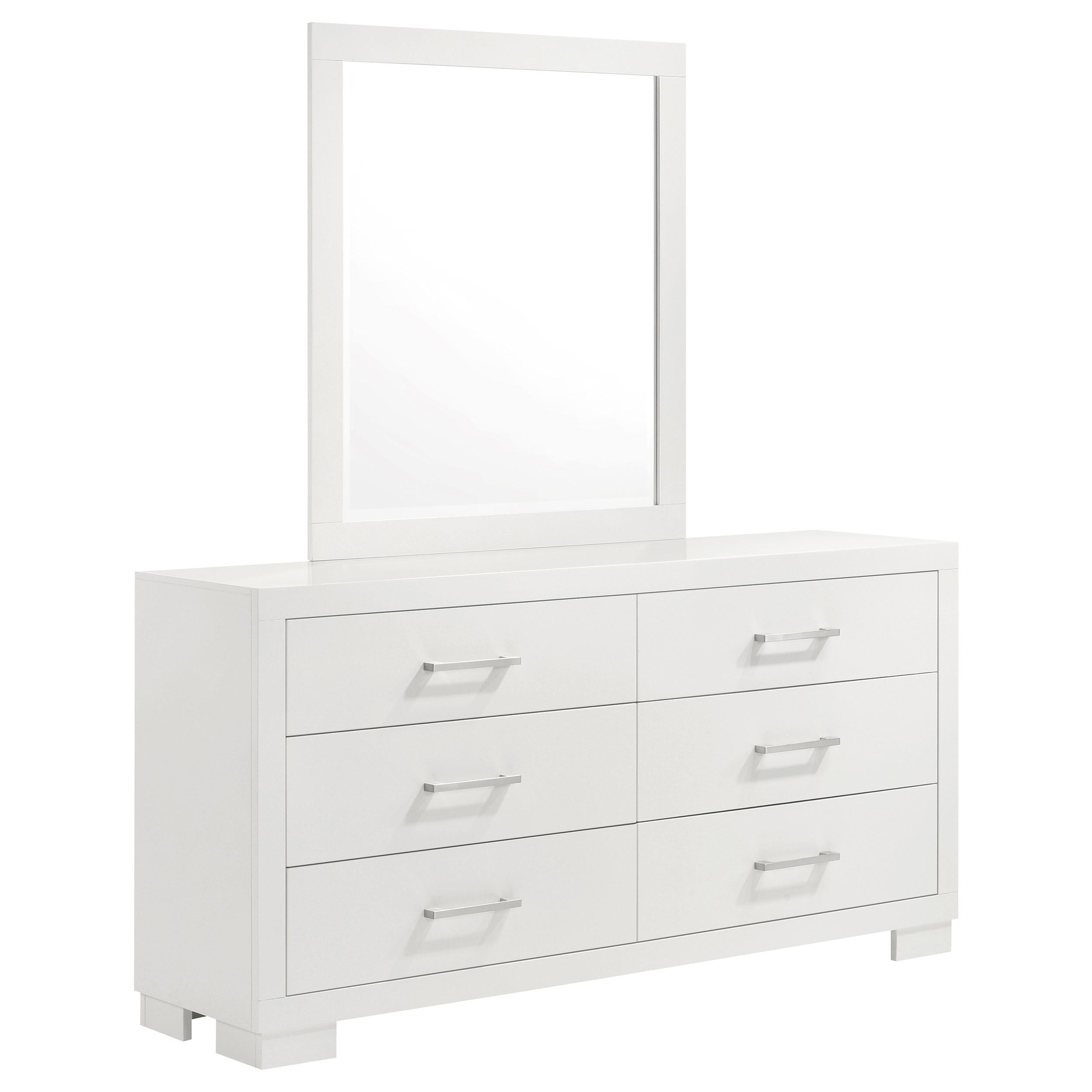 Coaster Furniture Jessica 202993M 6-Drawer Dresser with Mirror - Cream White - Image 1