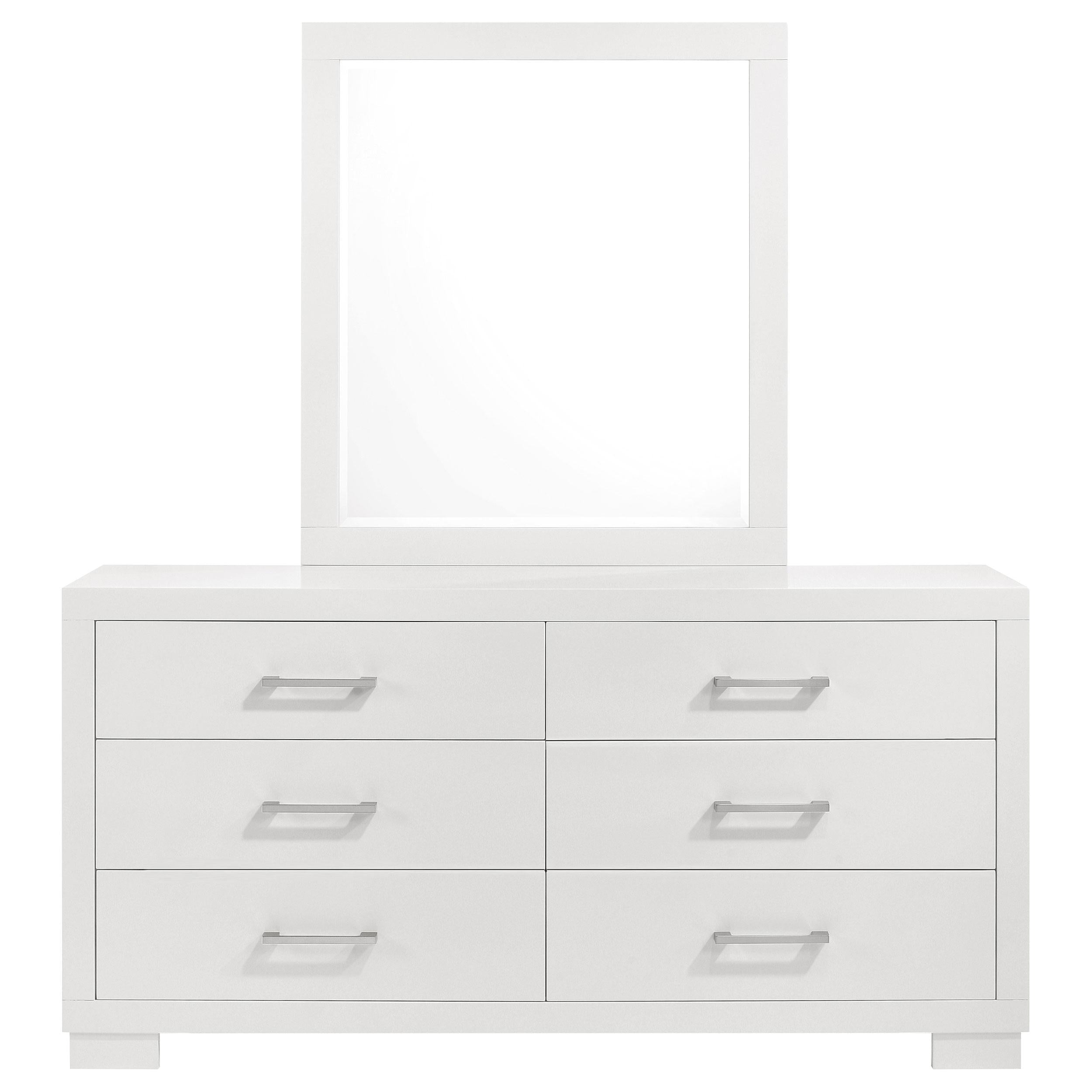 Coaster Furniture Jessica 202993M 6-Drawer Dresser with Mirror - Cream White - Image 3