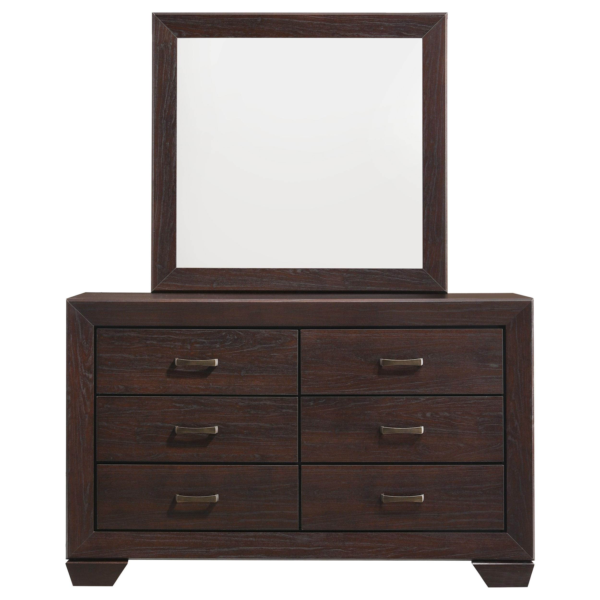 Coaster Furniture Kauffman 204393M 6-Drawer Dresser with Mirror - Dark Cocoa - Image 3