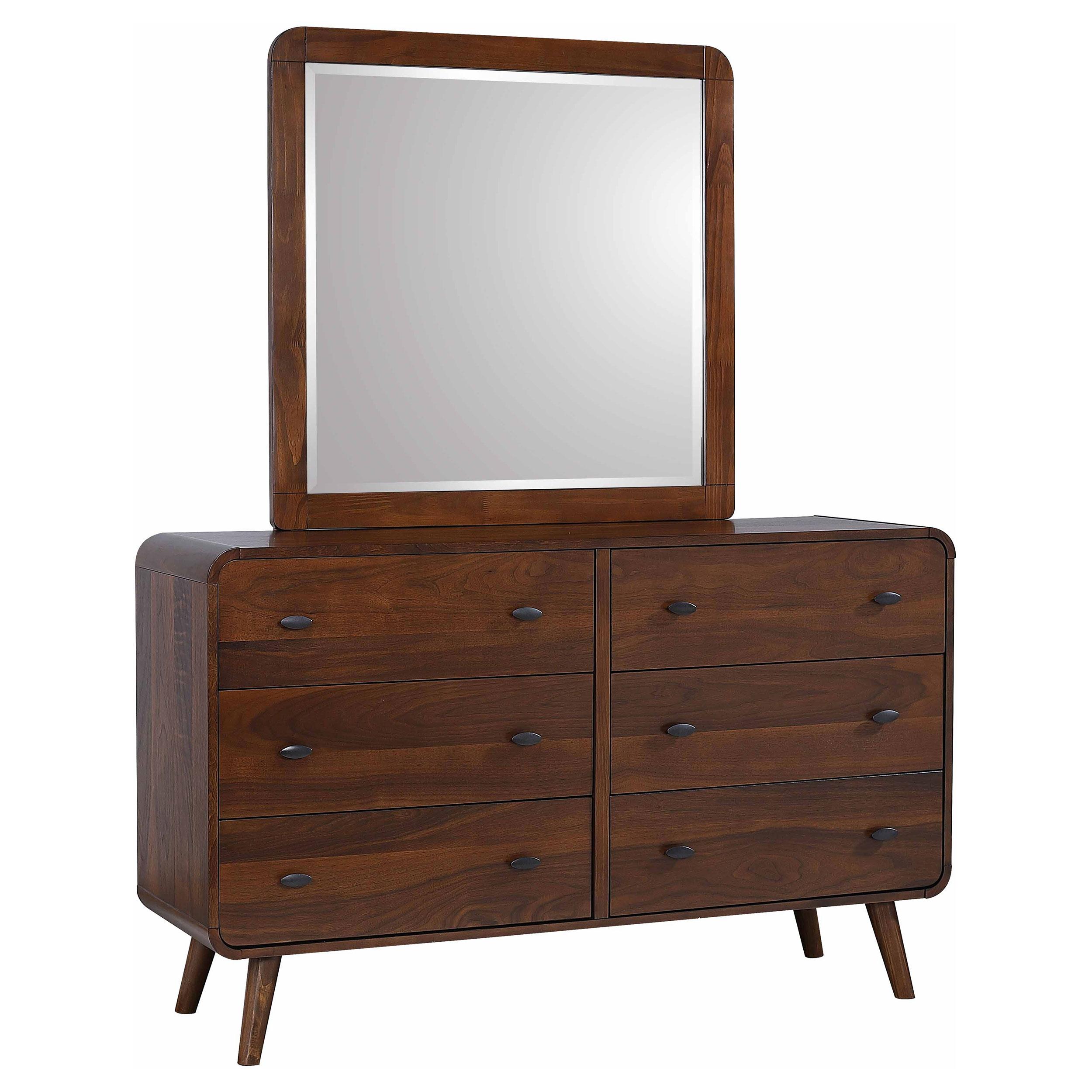 Coaster Furniture Robyn 205133M 6-Drawer Dresser with Mirror - Dark Walnut - Image 1