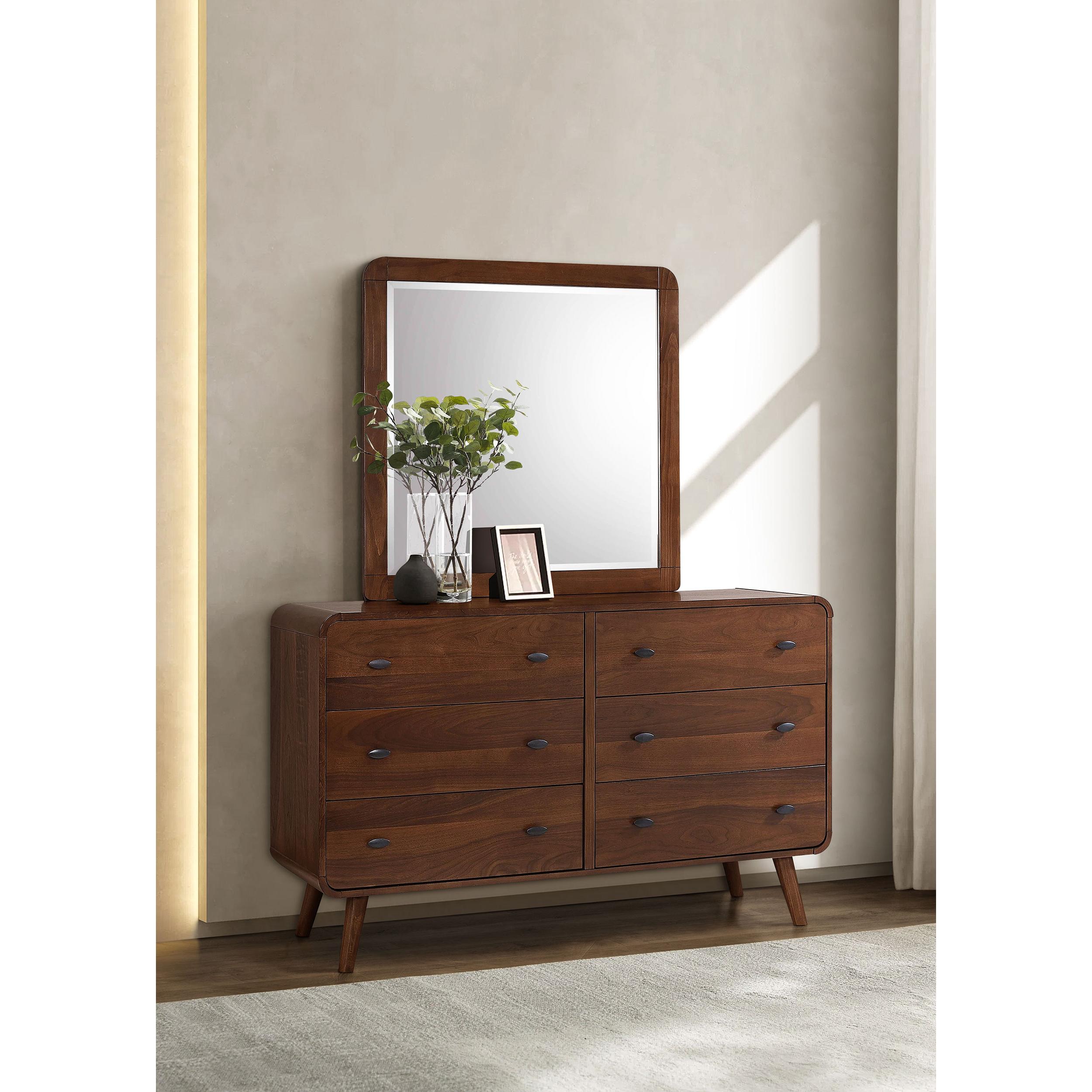 Coaster Furniture Robyn 205133M 6-Drawer Dresser with Mirror - Dark Walnut - Image 2