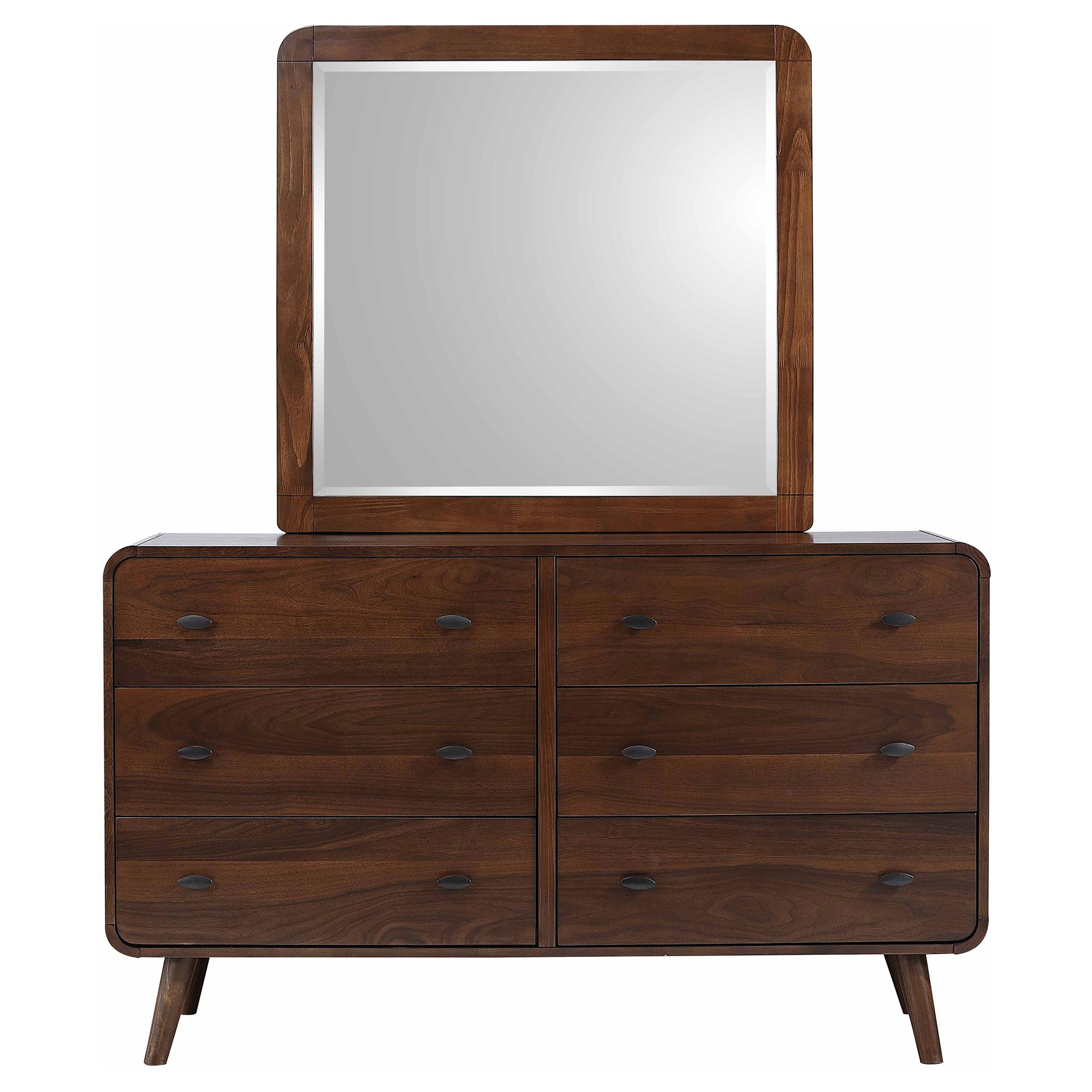 Coaster Furniture Robyn 205133M 6-Drawer Dresser with Mirror - Dark Walnut - Image 3