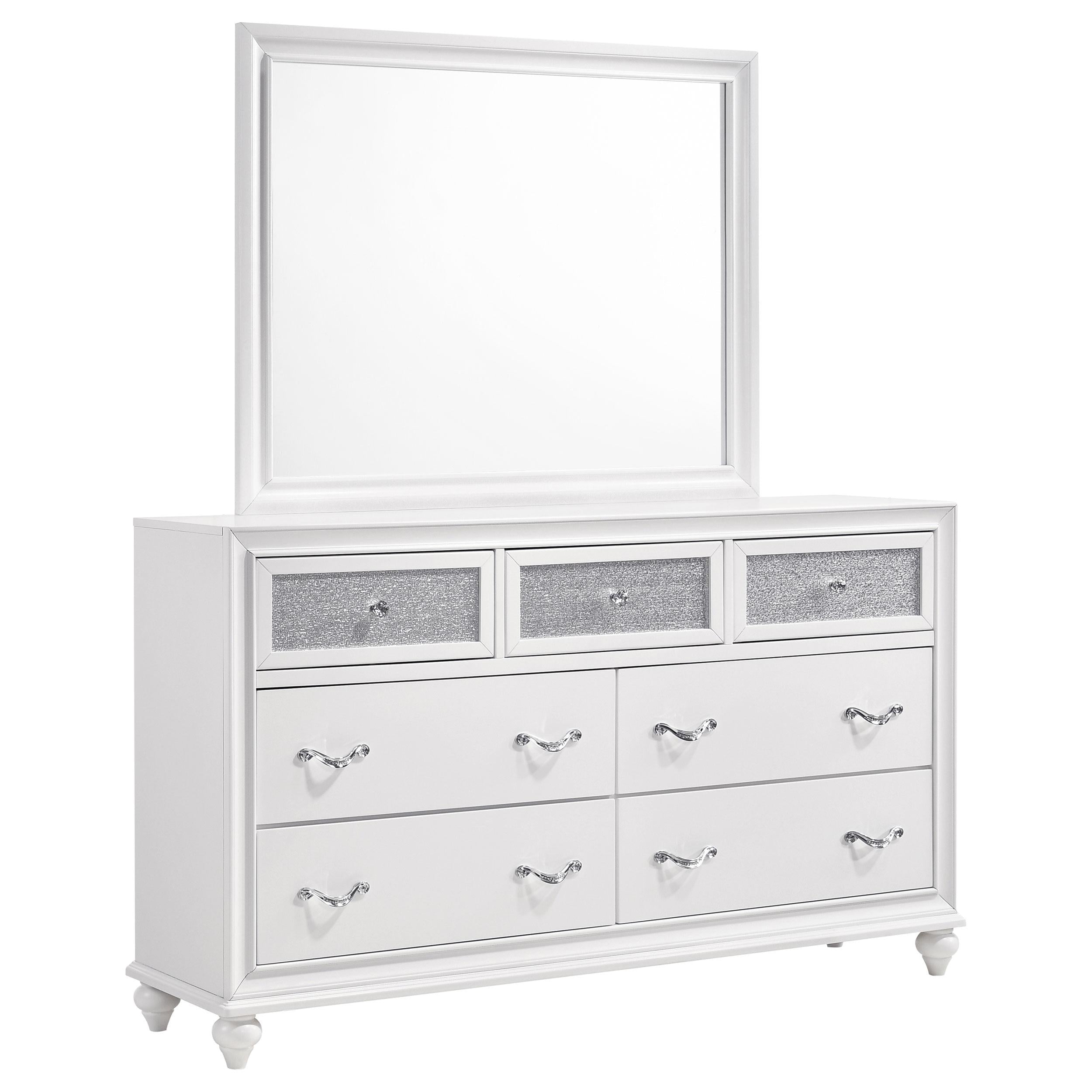 Coaster Furniture Barzini 205893M 7-Drawer Dresser with Mirror - White - Image 1