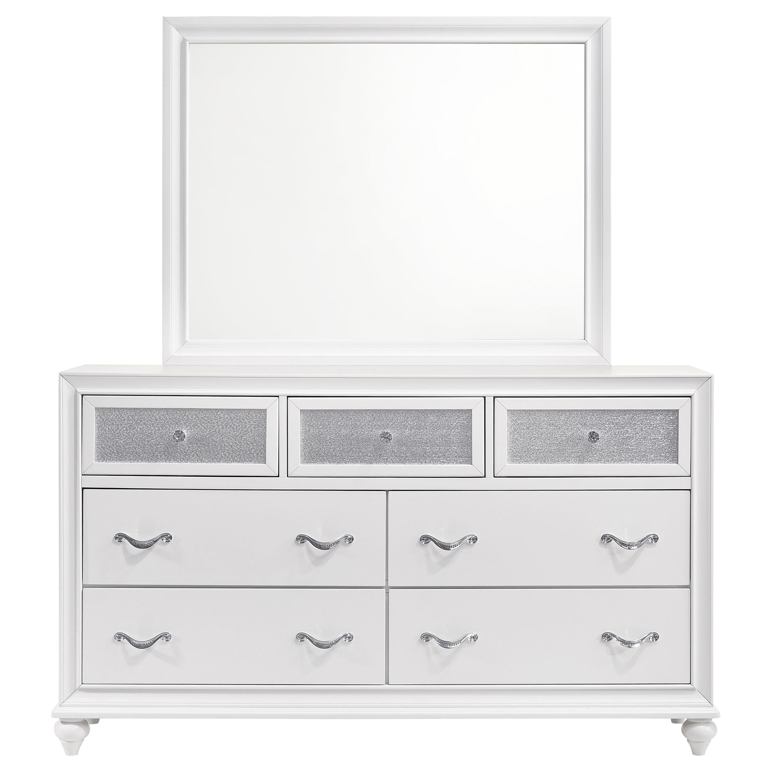 Coaster Furniture Barzini 205893M 7-Drawer Dresser with Mirror - White - Image 3
