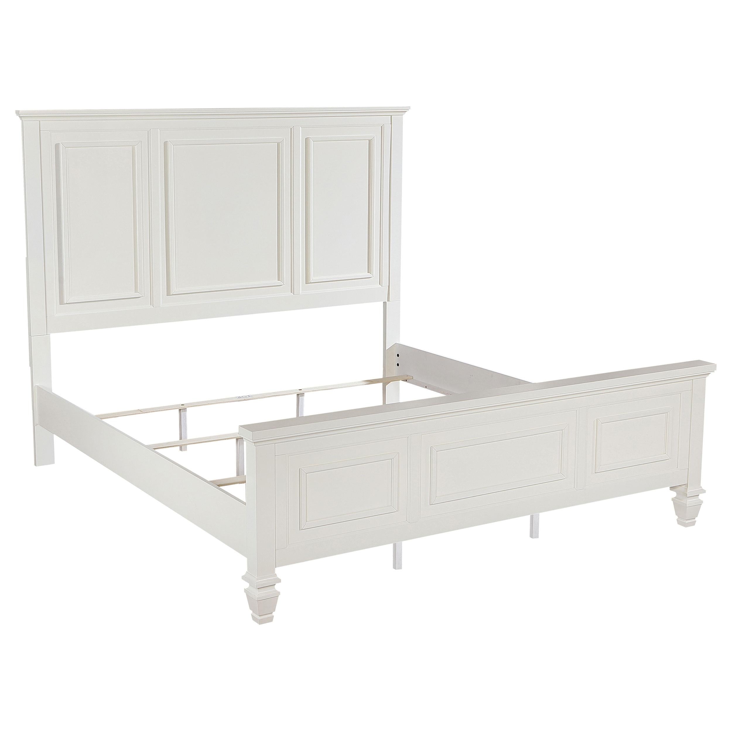 Coaster Furniture Sandy Beach 201301KEN 63-inch Eastern King Wood Panel Bed - Cream White - Image 1
