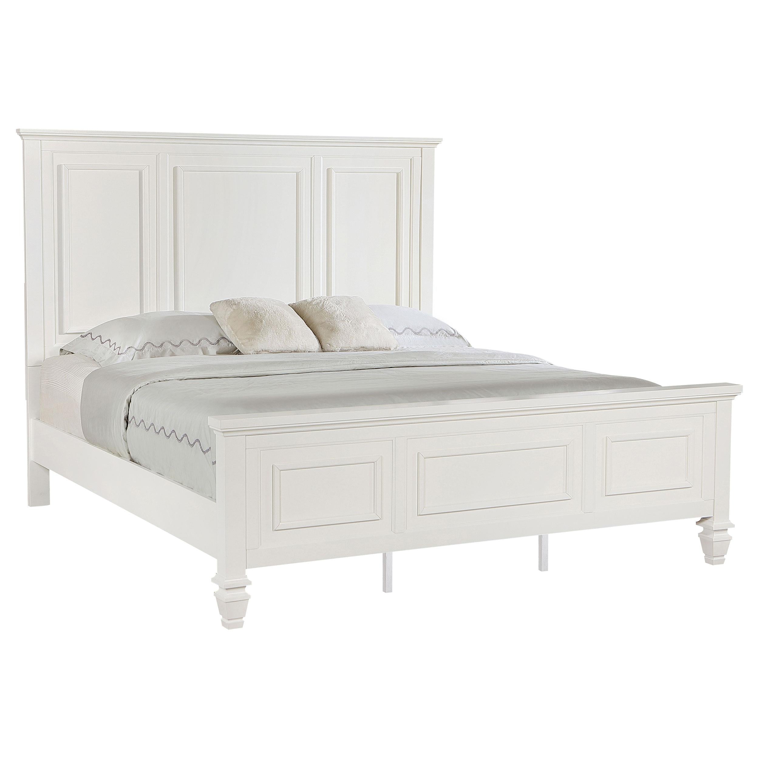 Coaster Furniture Sandy Beach 201301KEN 63-inch Eastern King Wood Panel Bed - Cream White - Image 3