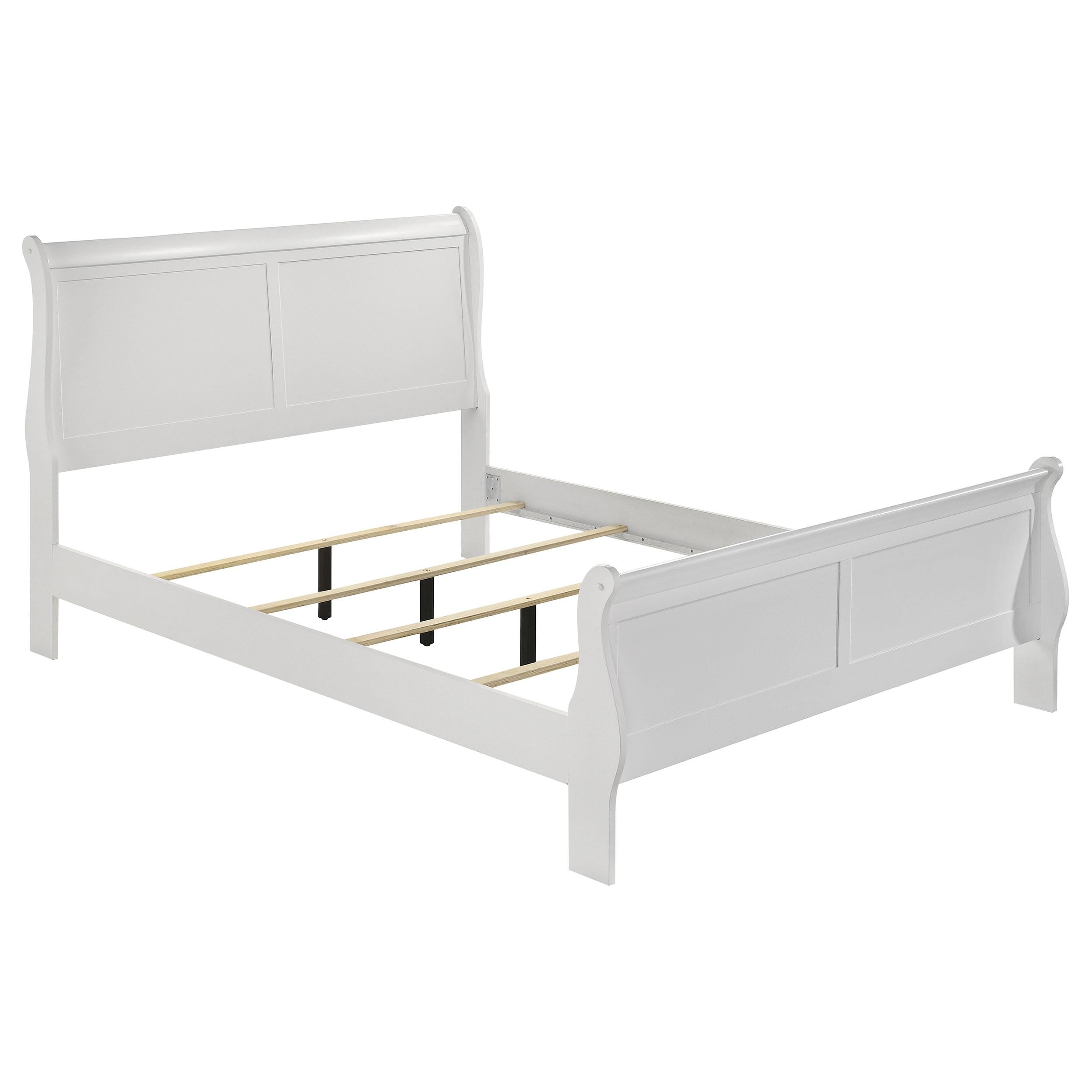 Coaster Furniture Louis Philippe 202441KE 47-inch Eastern King Sleigh Panel Bed - White - Image 1