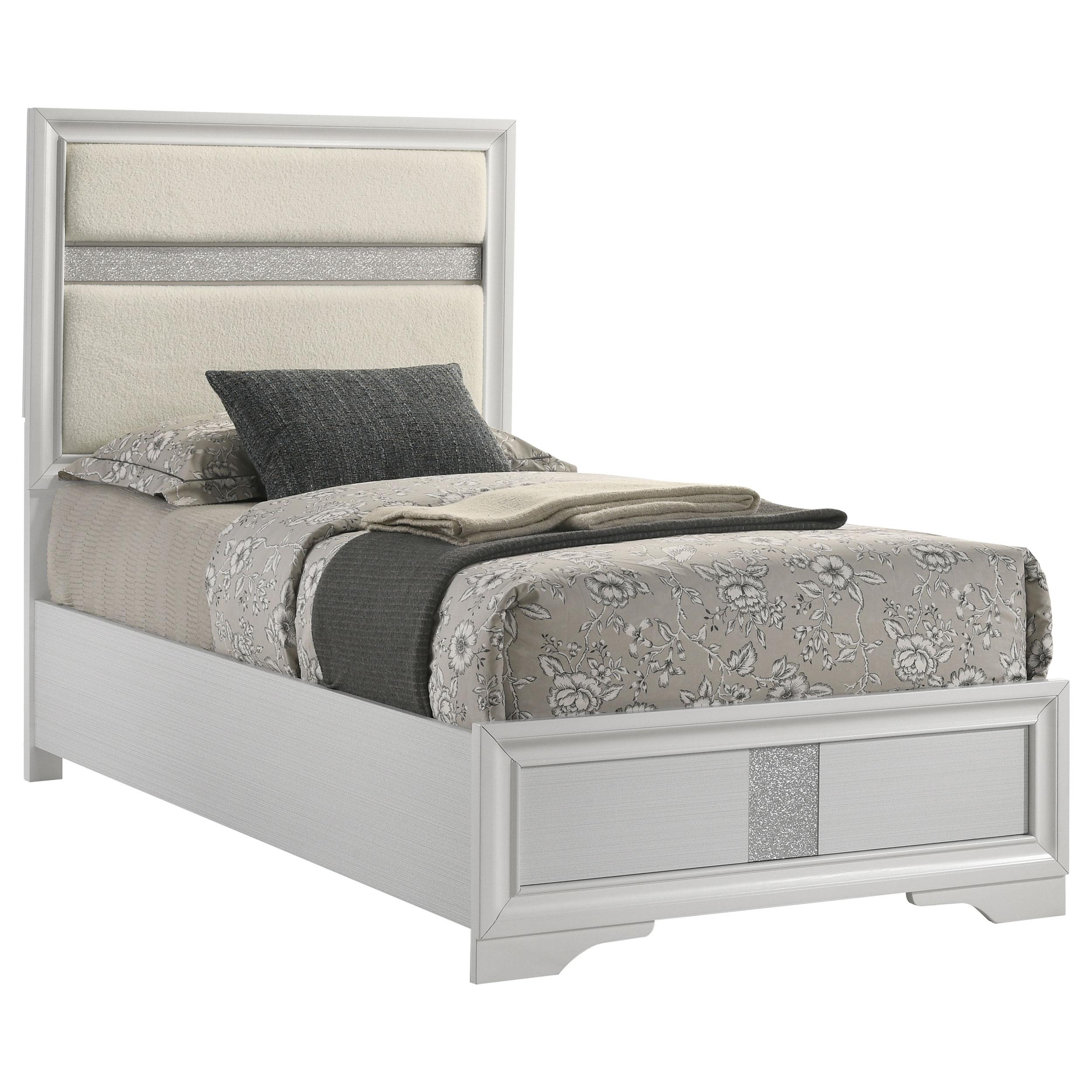 Coaster Furniture Miranda 205110T 54-inch Upholstered Twin Panel Bed - White - Image 3