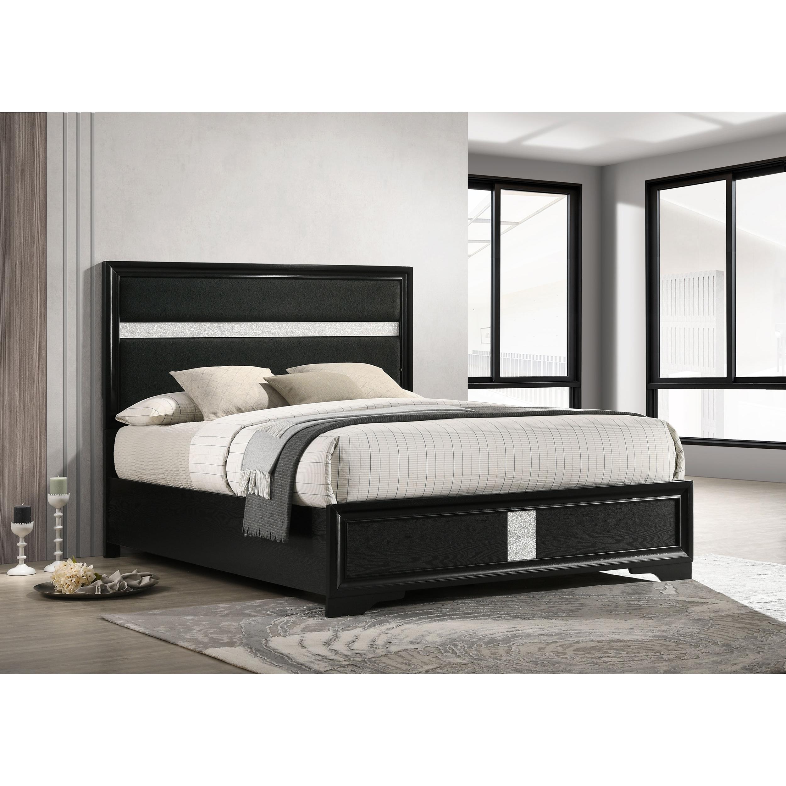 Coaster Furniture Miranda 206360KE 54-inch Upholstered Eastern King Panel Bed - Black - Image 2