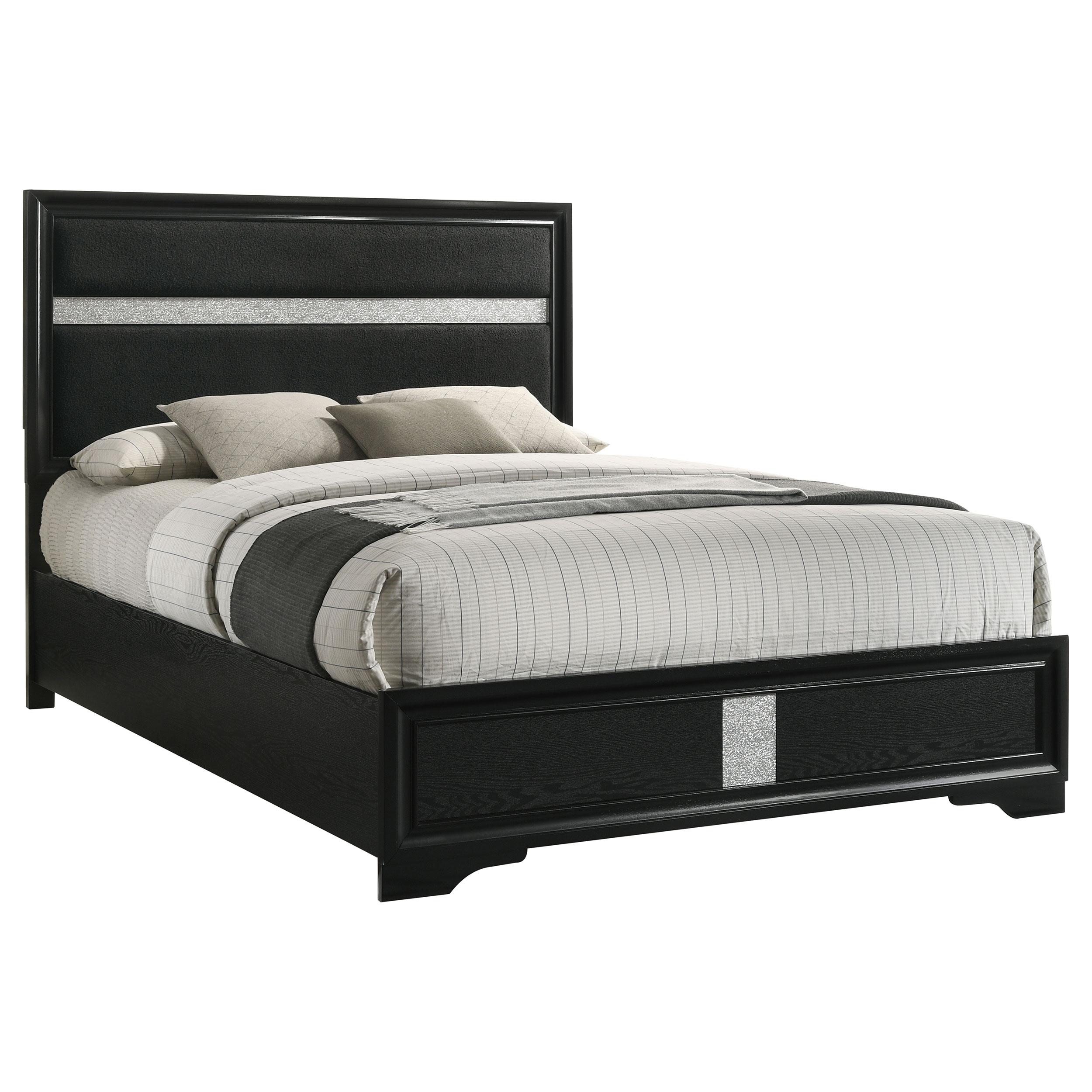 Coaster Furniture Miranda 206360KE 54-inch Upholstered Eastern King Panel Bed - Black - Image 3
