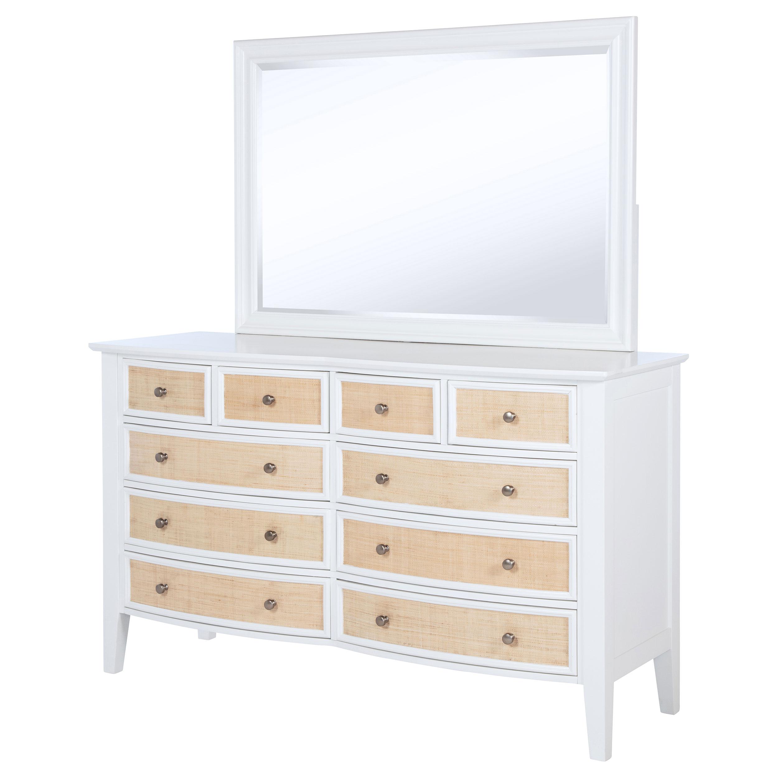 Coaster Furniture Bexhill 223473M 10-Drawer Dresser and Mirror - White - Image 3