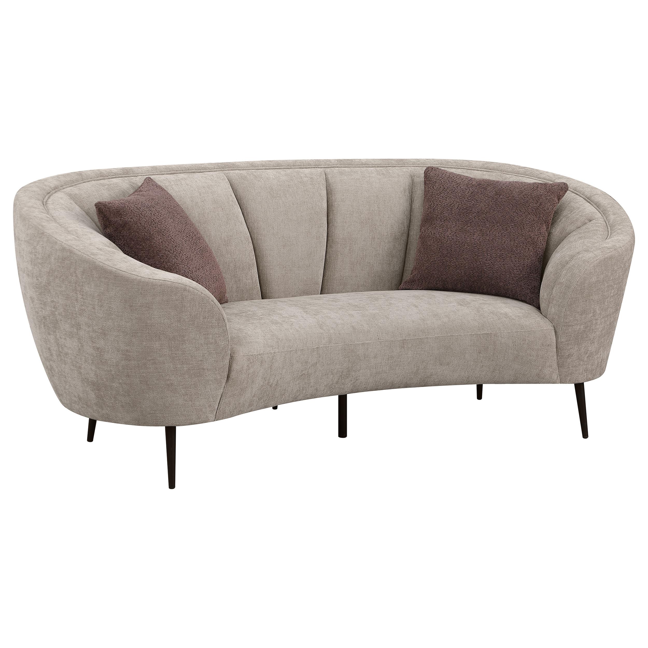 Coaster Furniture Ellorie 504838 Upholstered Channel Back Curved Loveseat – Beige
