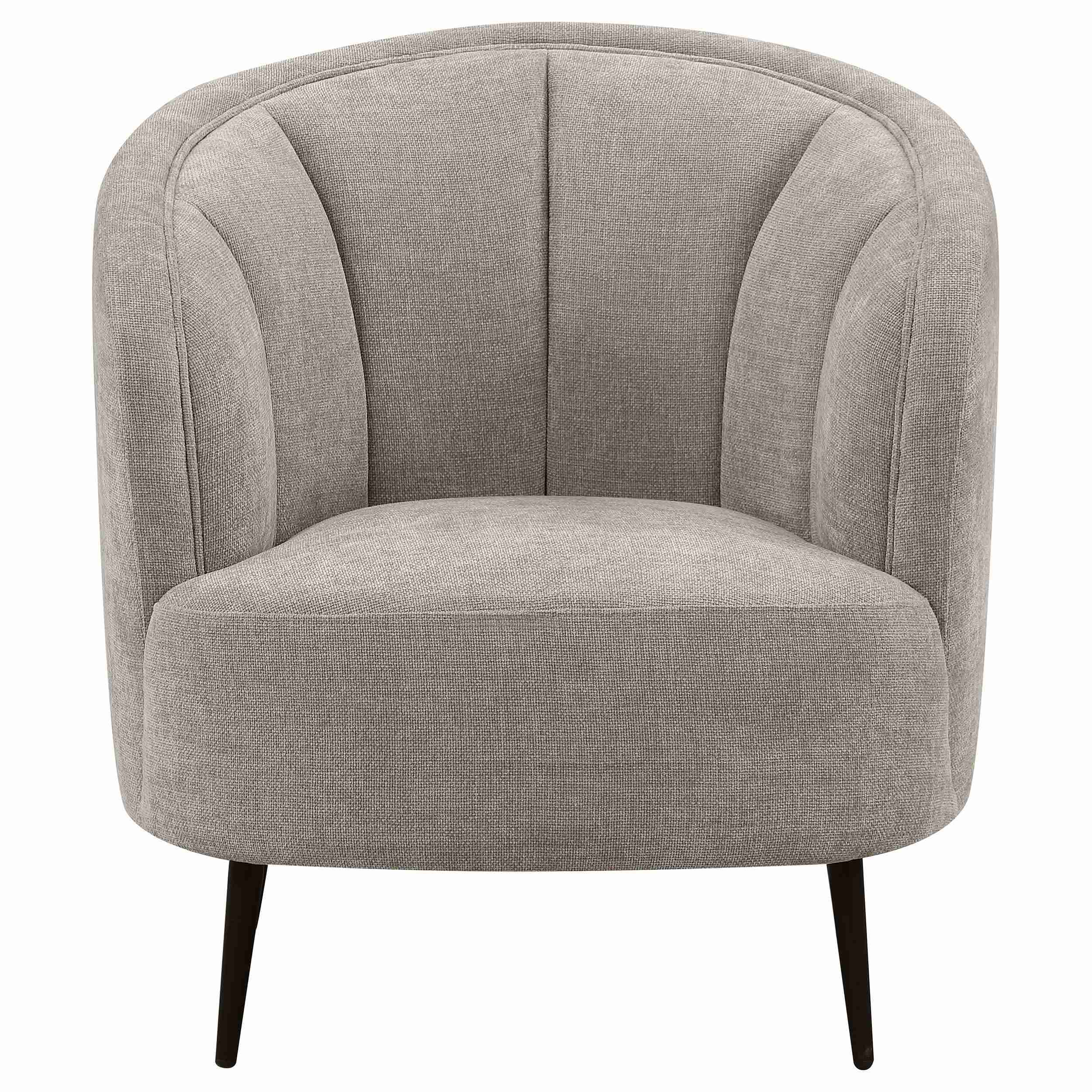 Coaster Furniture Ellorie 504839 Upholstered Channel Back Curved Chair - Beige - Image 2