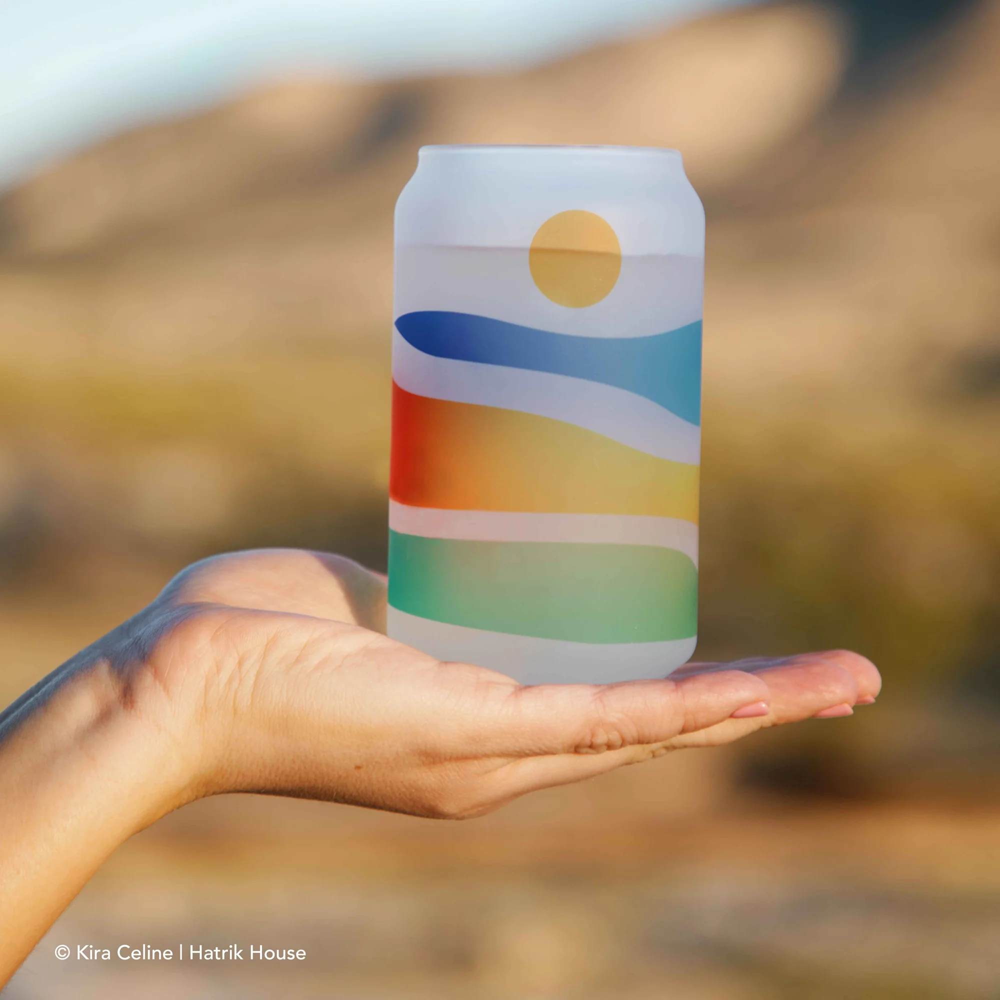 Colorful Mountain Beer Glass - Colorful Glassware Set - Image 3
