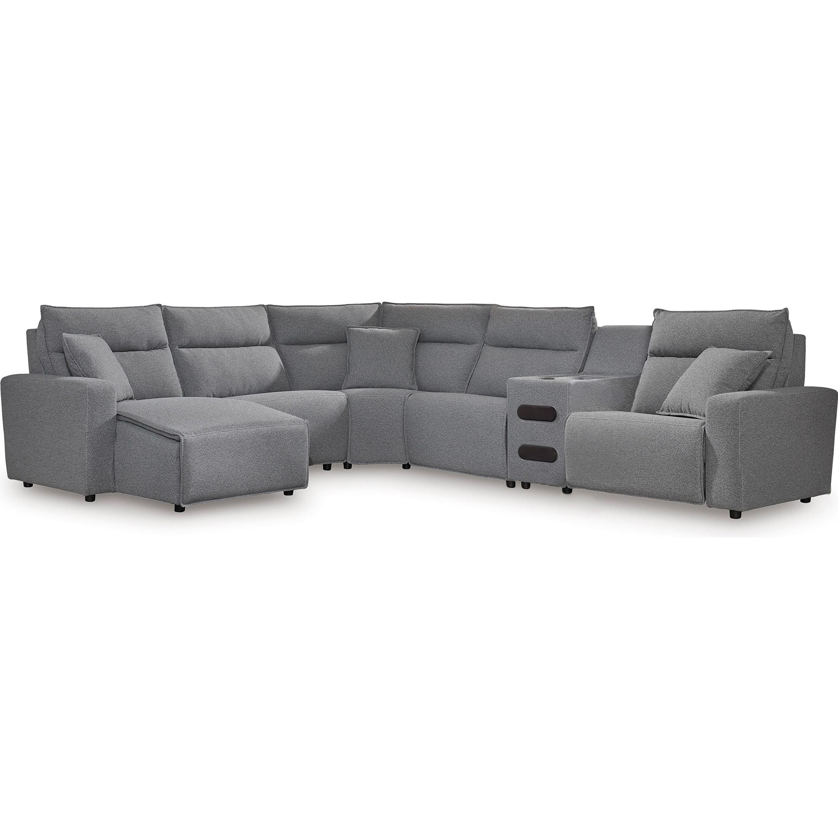 Signature Design by Ashley Modmax 65906S29 6 pc Reclining Sectional with Chaise and Audio Console - Image 1