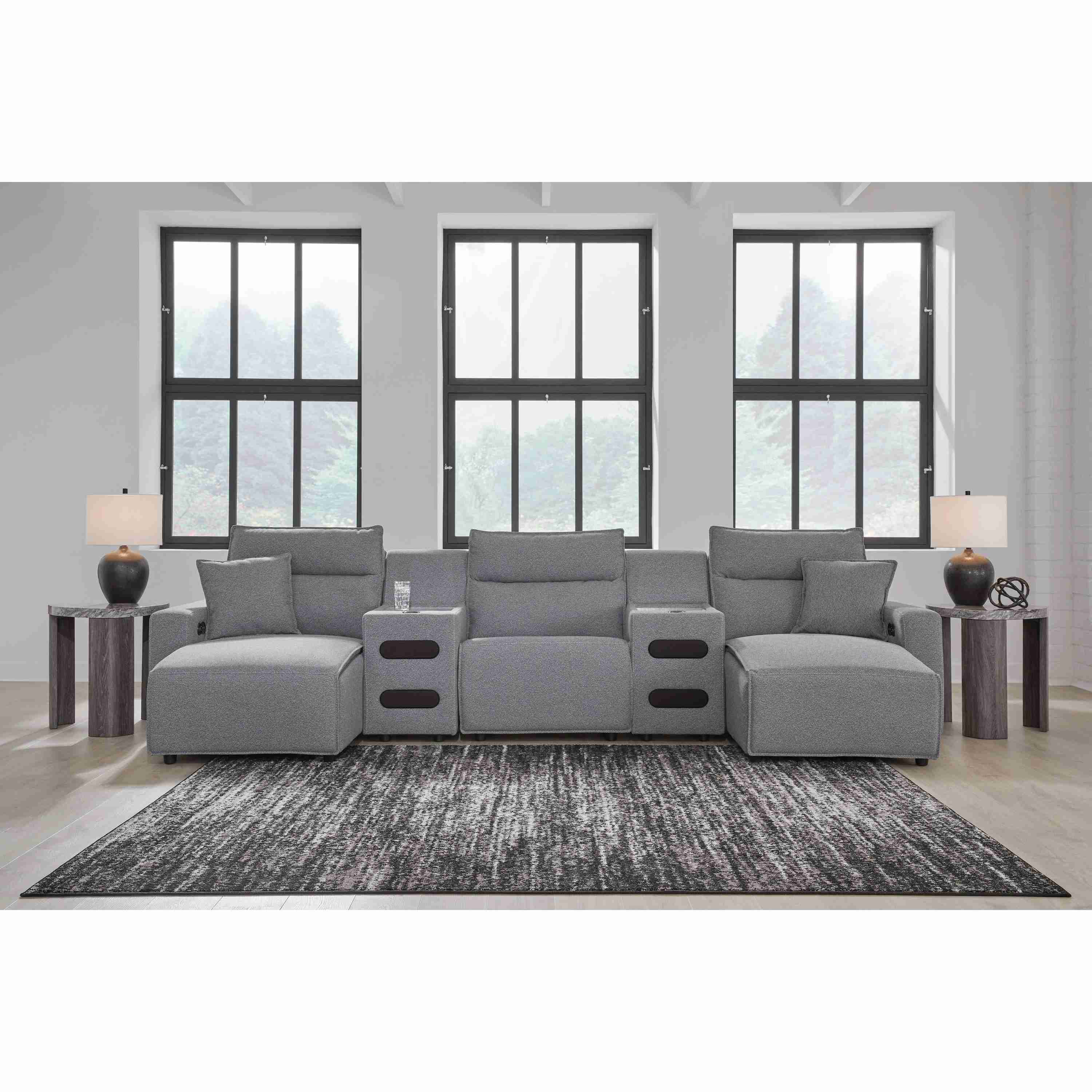 Signature Design by Ashley Modmax 65906S40 5 pc Reclining Sectional with Double Chaise and Audio Consoles - Image 1