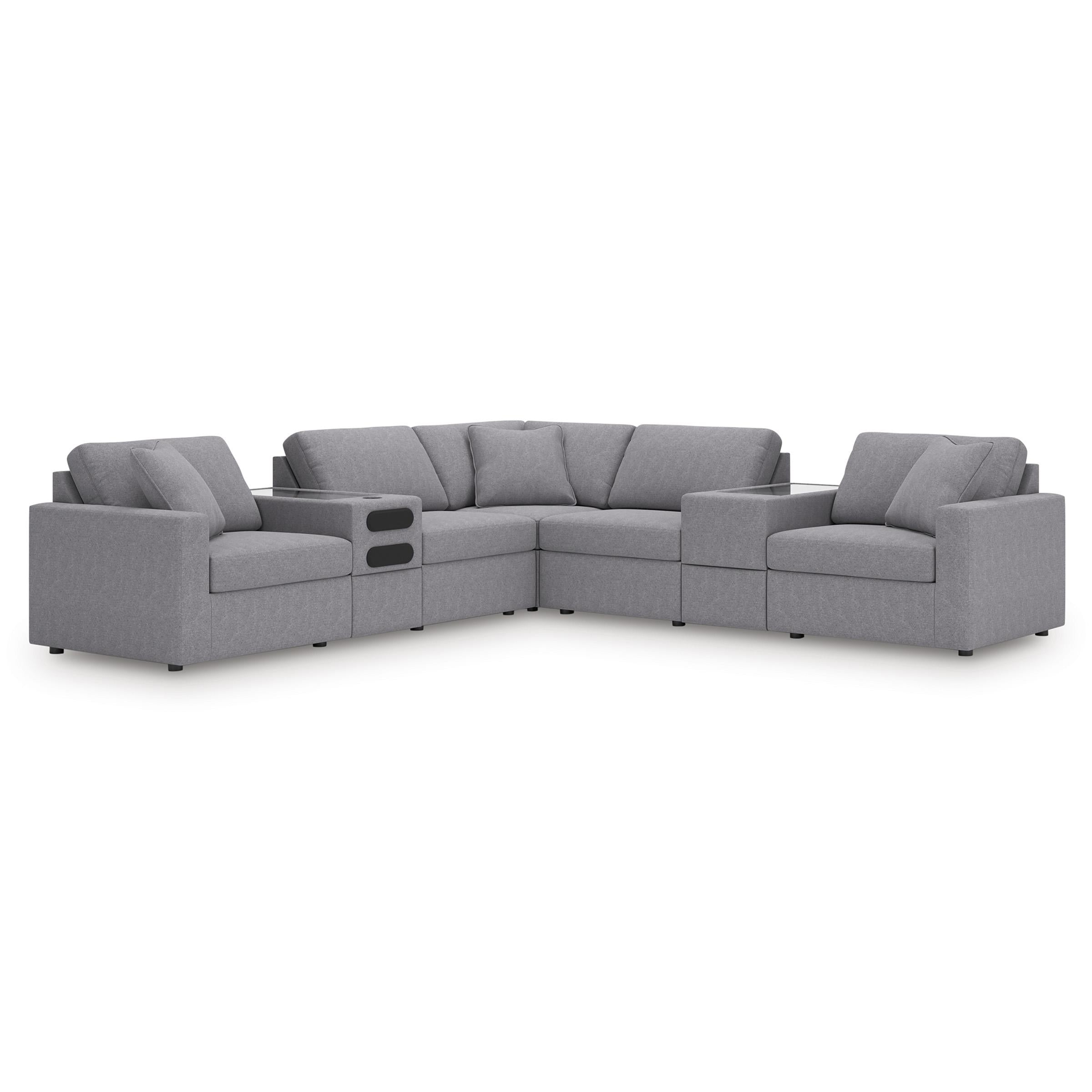 Signature Design by Ashley Modmax 92104S69 7 pc Balanced Sectional with Audio and Storage Consoles - Image 1