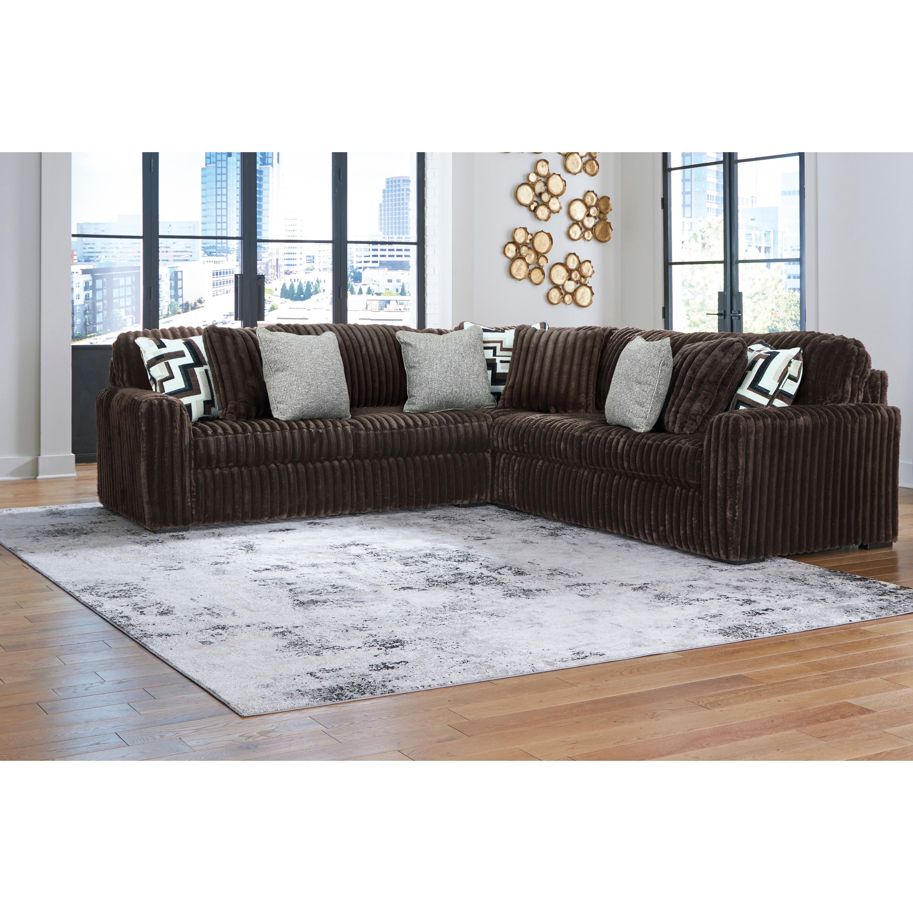 Signature Design by Ashley Midnight-Madness 98104S6 3 pc Sectional - Image 1