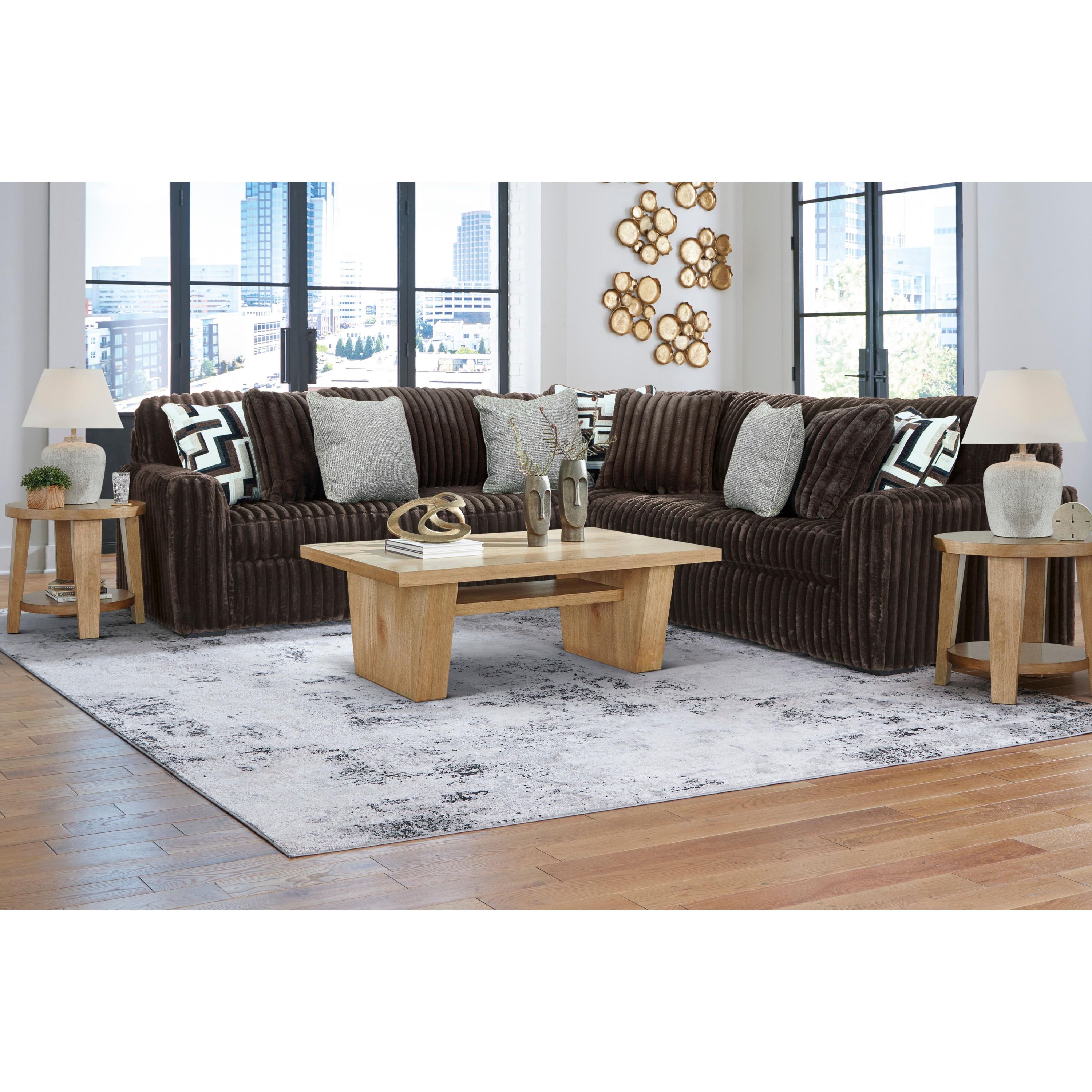 Signature Design by Ashley Midnight-Madness 98104S6 3 pc Sectional - Image 2